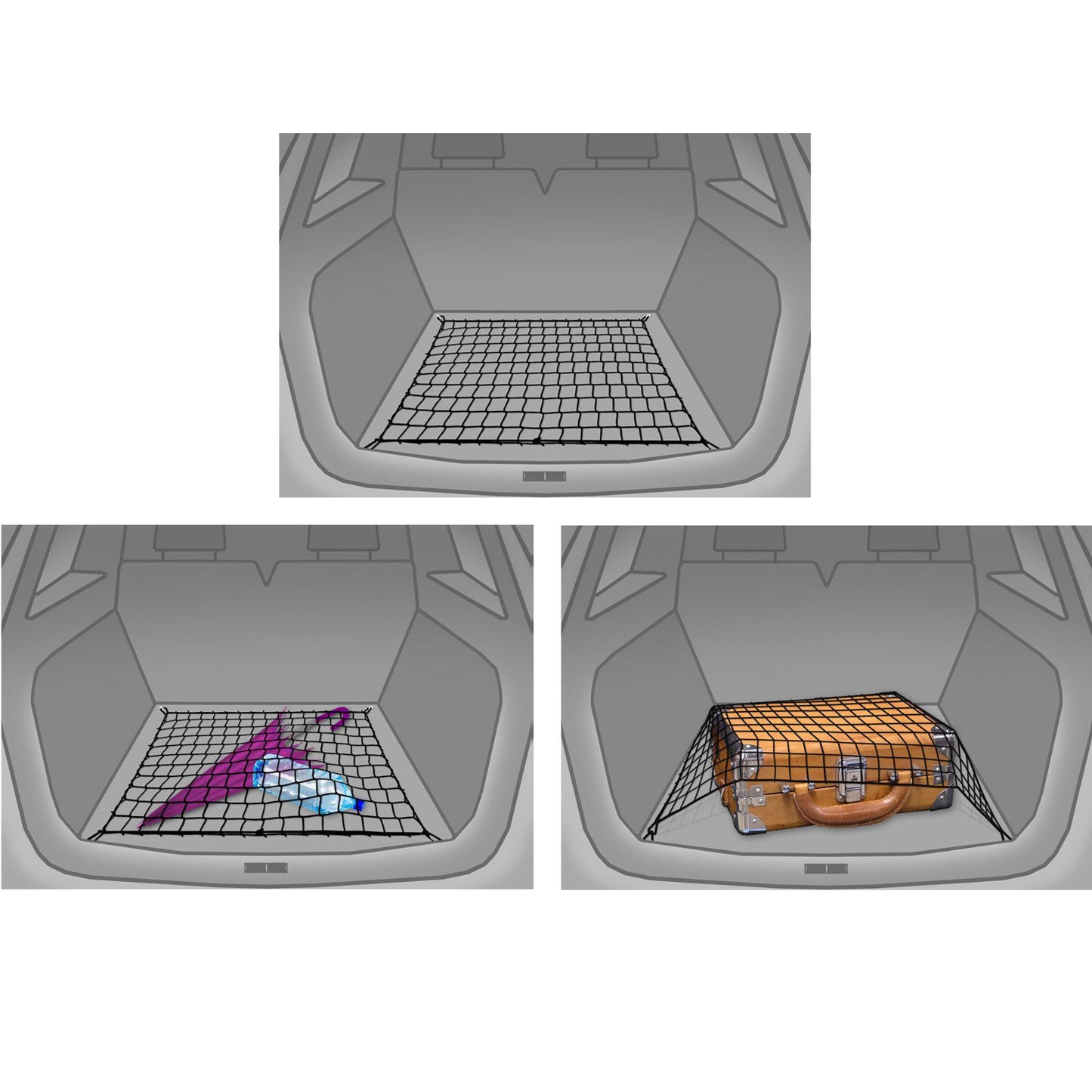 Autosiatki Kofferraumbodennetz Gepäcknetz für Volvo V40 2012 - 2019