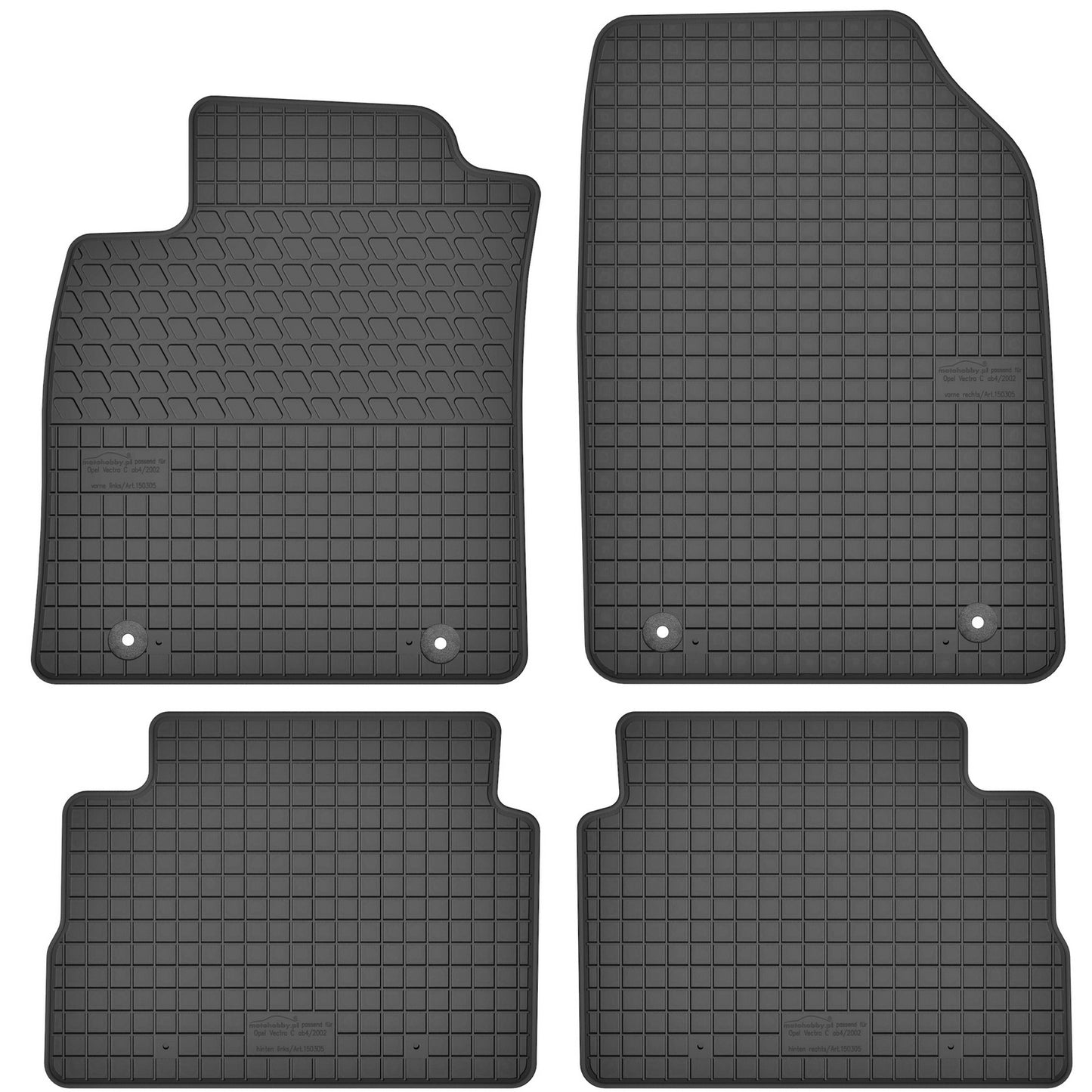 Motohobby Passform Gummi Fußmatten Set für Opel Vectra C Limousine 2002 - 2008