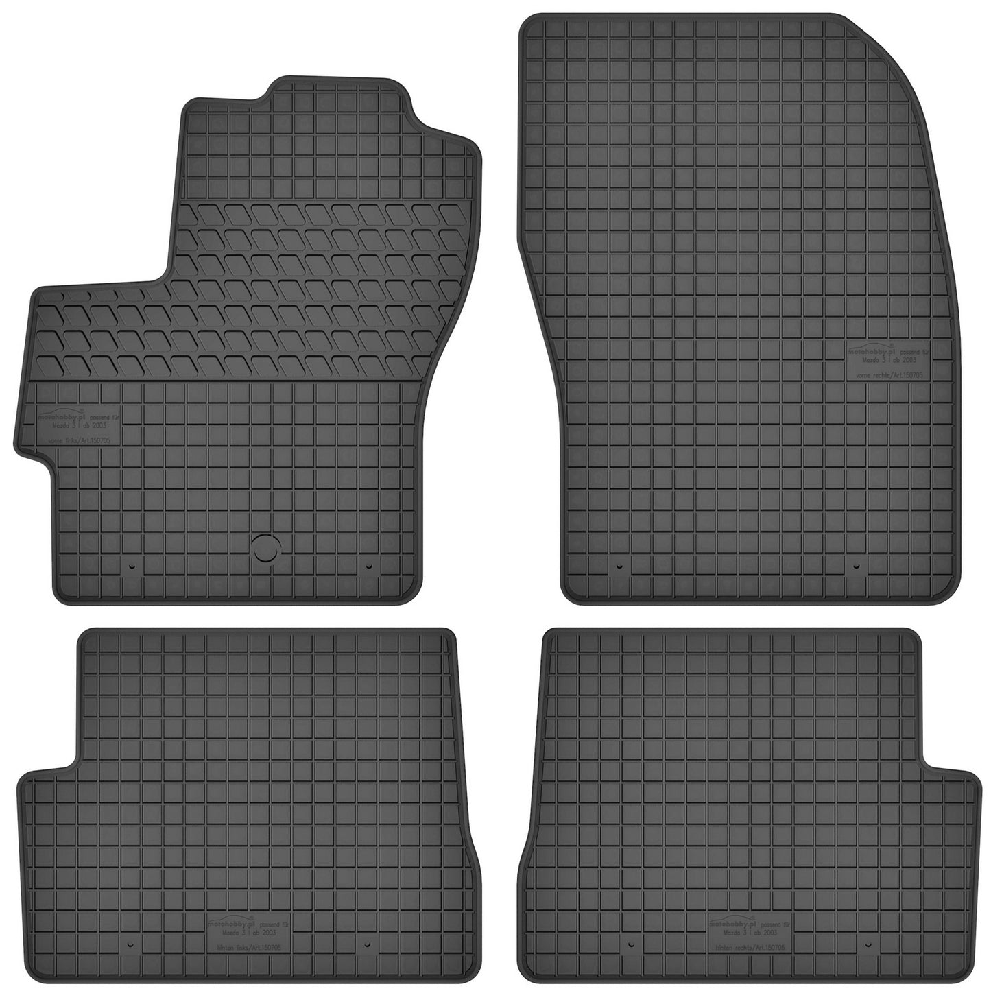 Motohobby Passform Gummi Fußmatten Set für Mazda 3 2003 - 2009