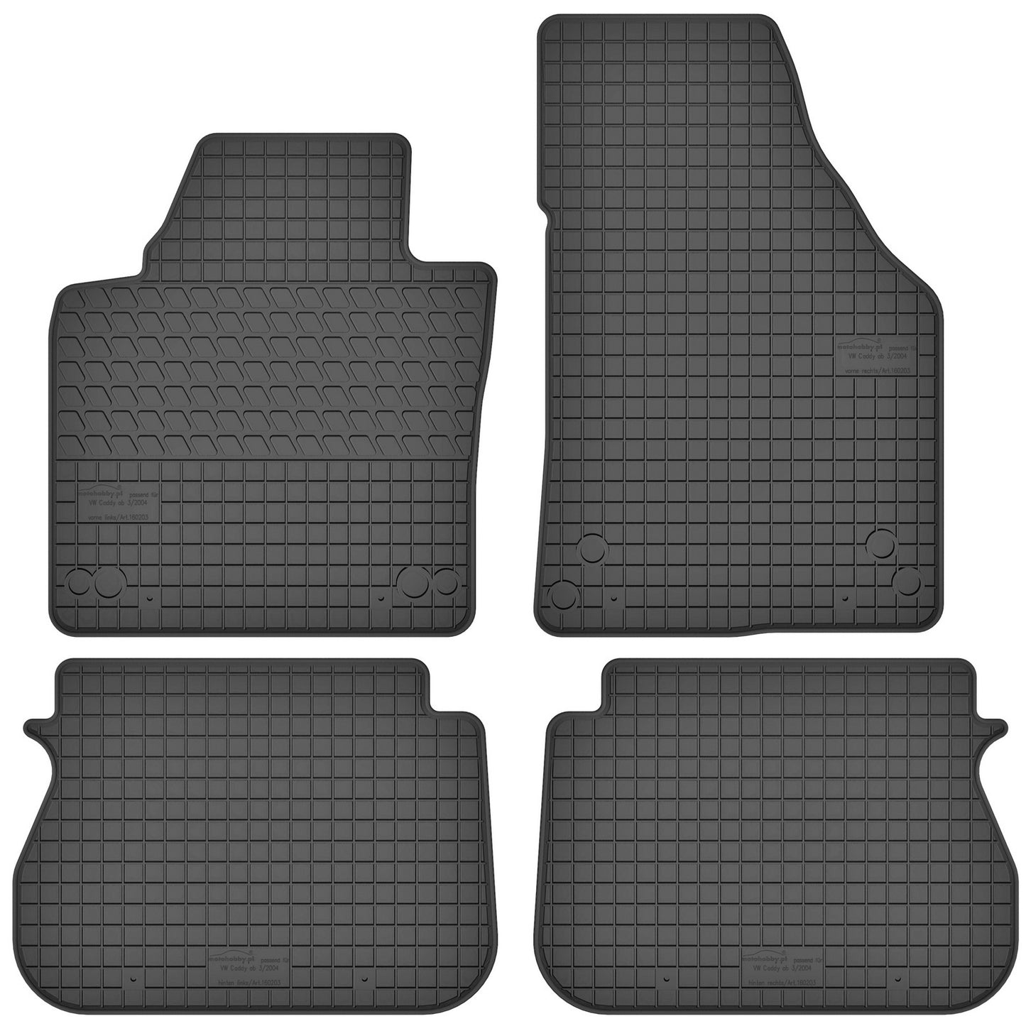 Motohobby Passform Gummi Fußmatten Set für Volkswagen Caddy 2004 - 2020