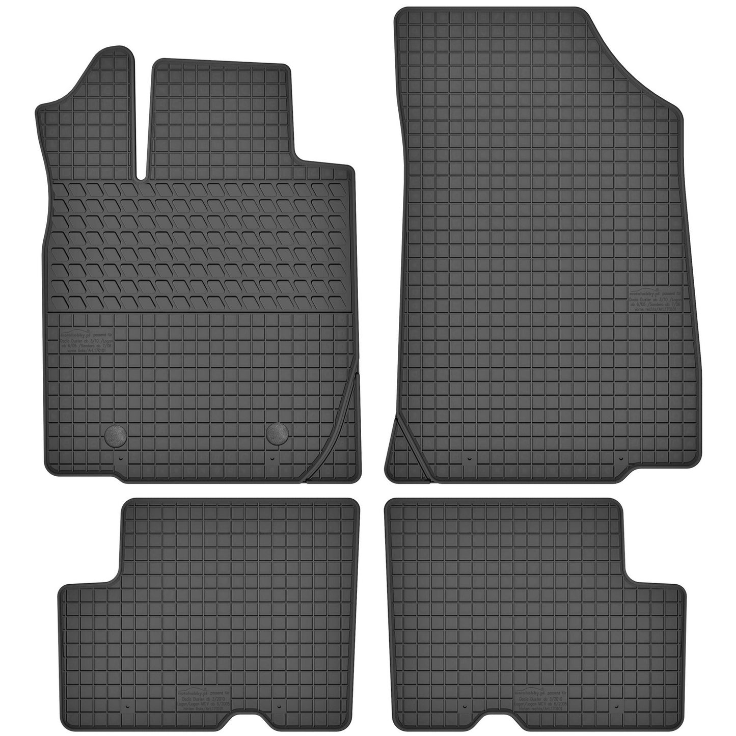 Motohobby Passform Gummi Fußmatten Set für Dacia Duster 1 2010 - 2018
