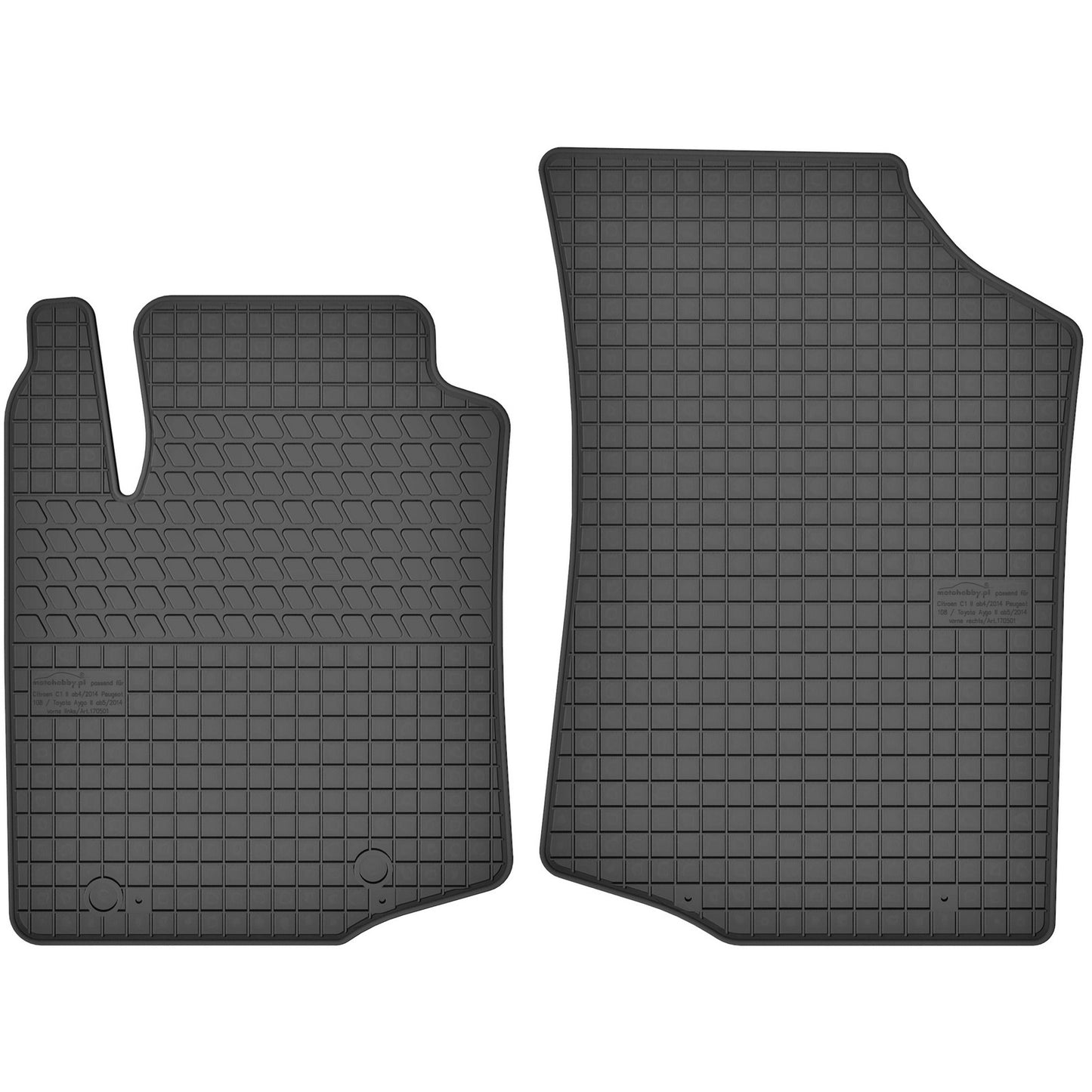 Motohobby Passform Gummi Fußmatten Set für Peugeot 108 2014 - 2021