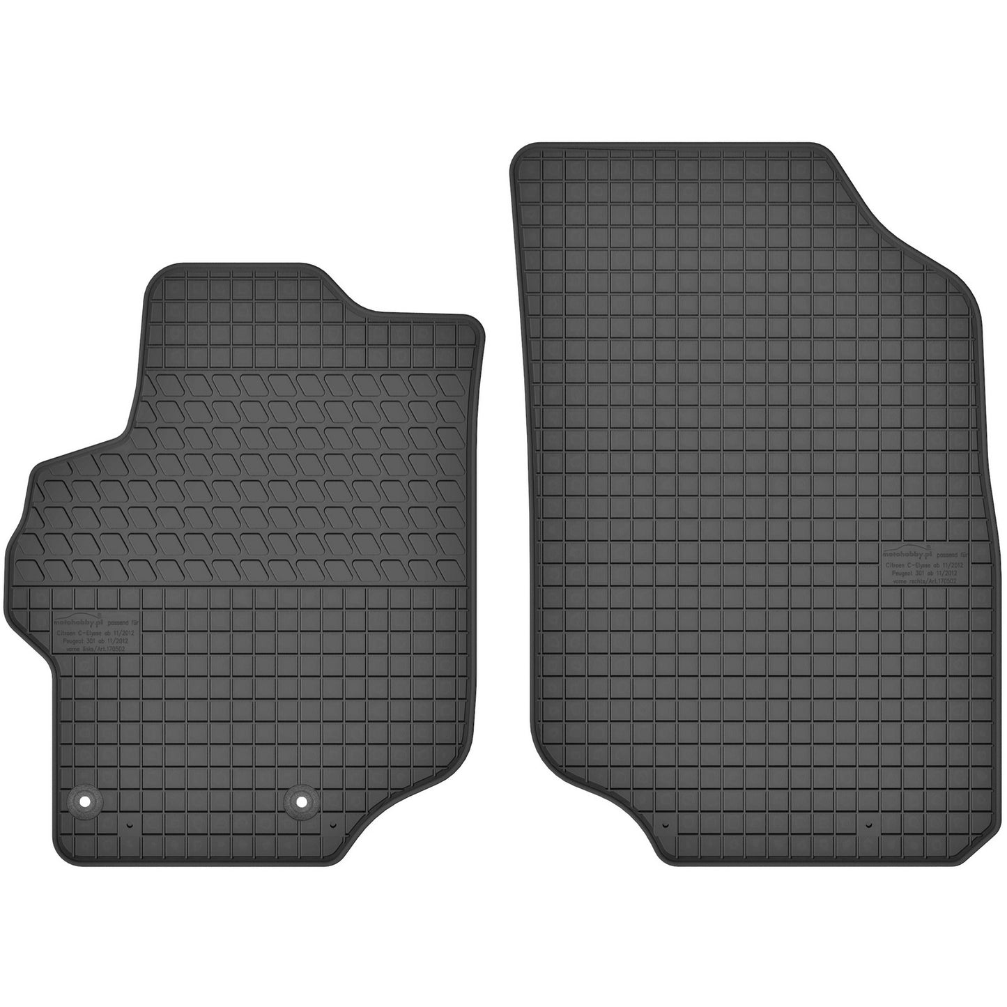Motohobby Passform Gummi Fußmatten Set für Peugeot 301 2012 - 2025