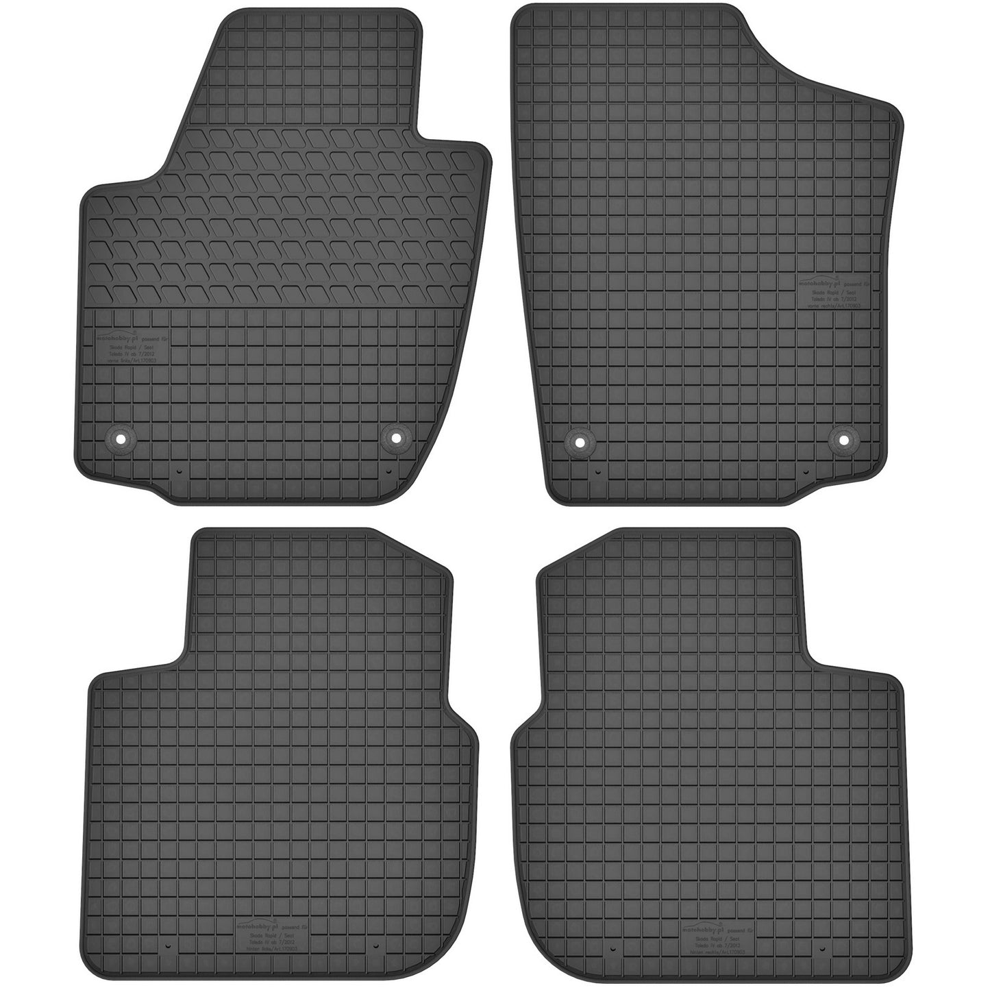 Motohobby Passform Gummi Fußmatten Set für Seat Toledo 4 2012 - 2019