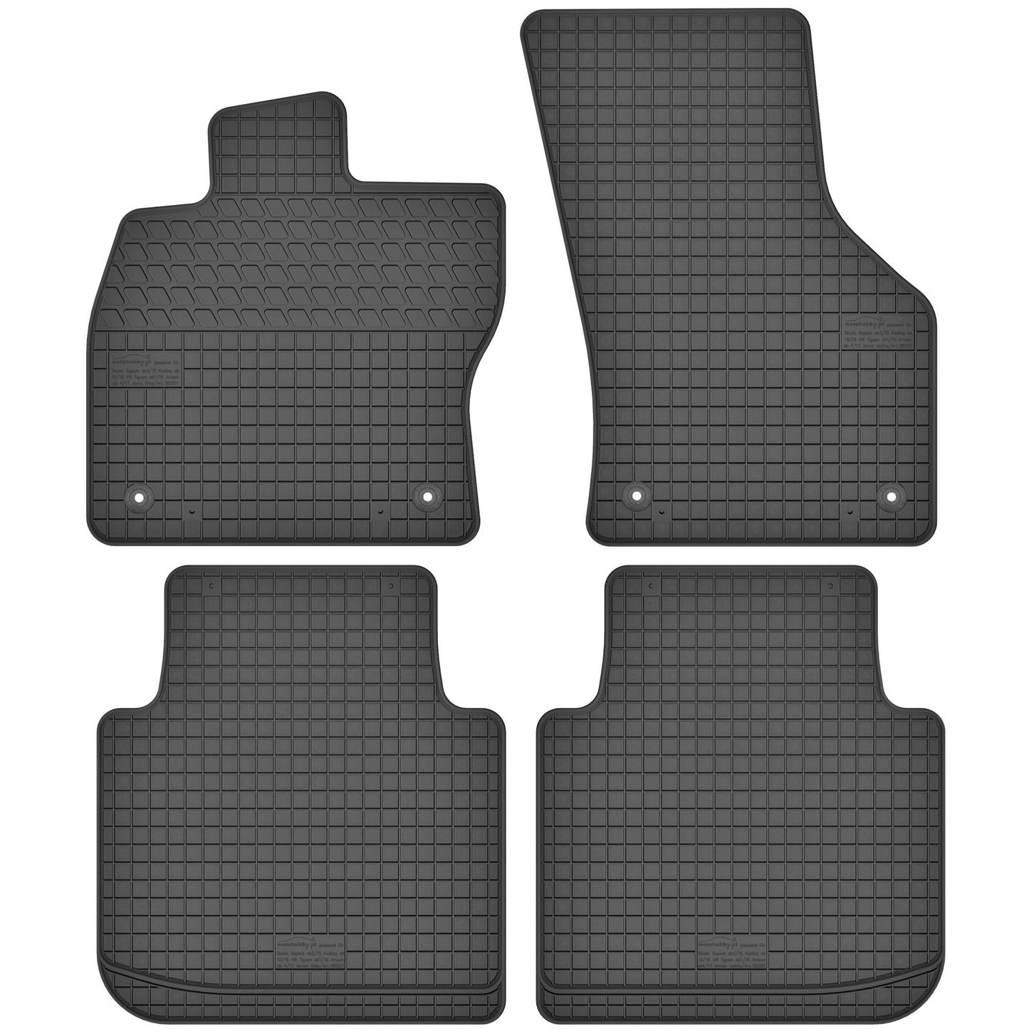 Motohobby Passform Gummi Fußmatten Set für Skoda Kodiaq 2016 - 2024