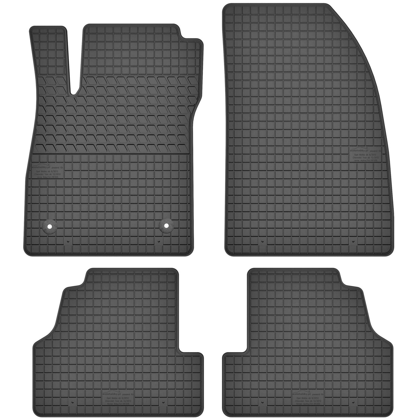 Motohobby Passform Gummi Fußmatten Set für Chevrolet Trax 2013 - 2022
