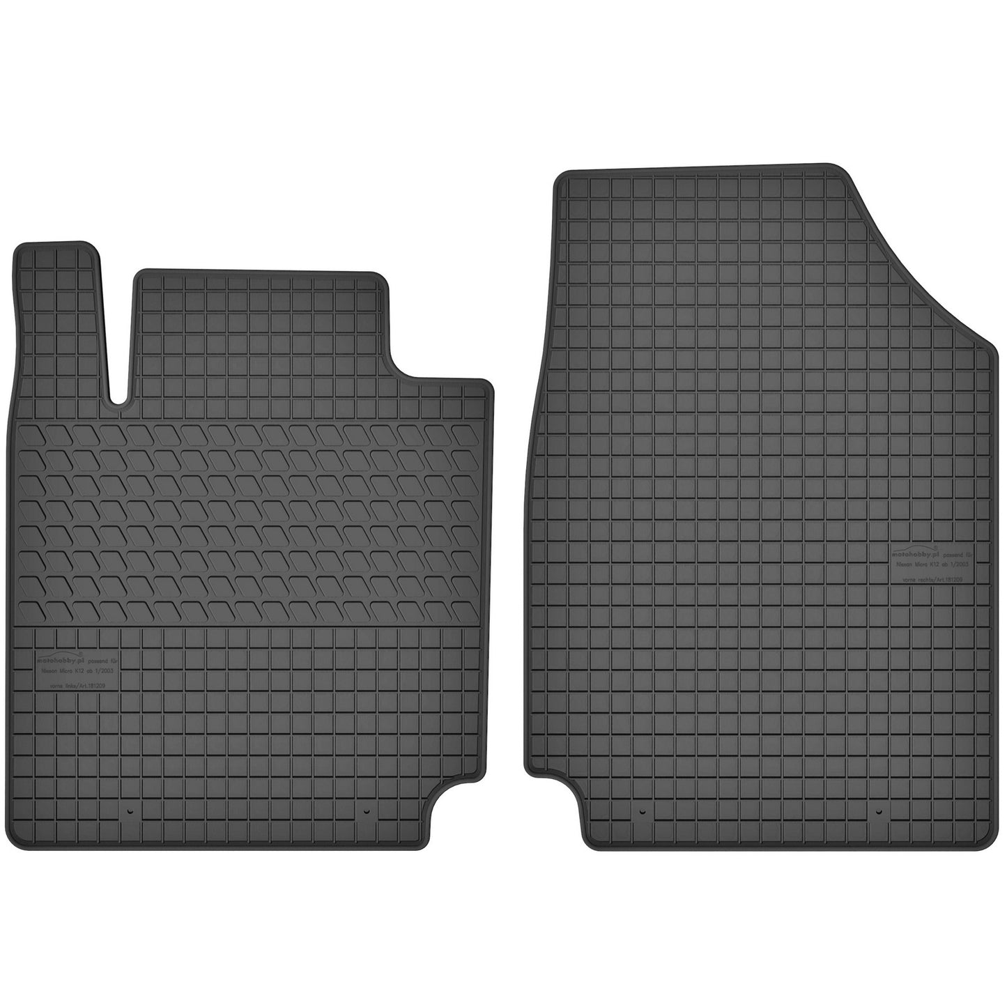 Motohobby Passform Gummi Fußmatten Set für Nissan Micra K12 2003 - 2010