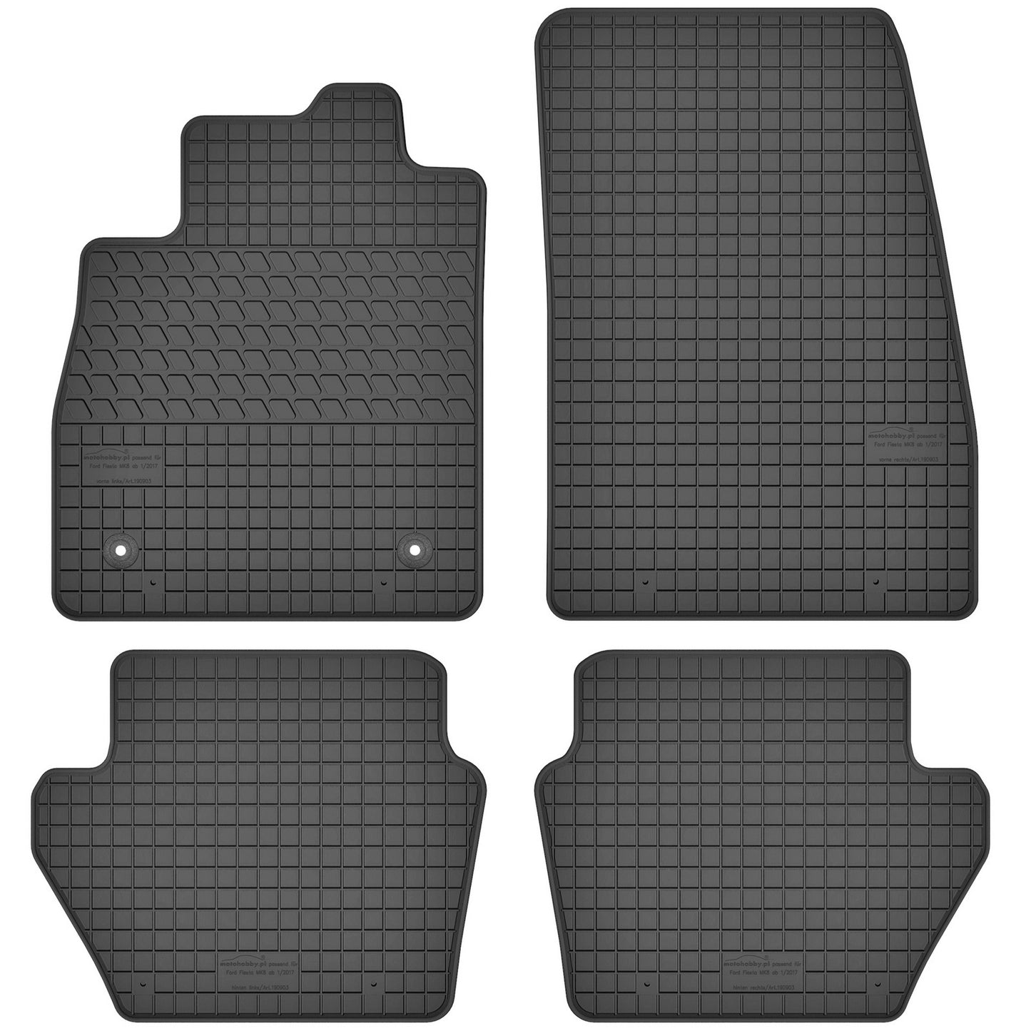 Motohobby Passform Gummi Fußmatten Set für Ford Fiesta 2017 - 2023