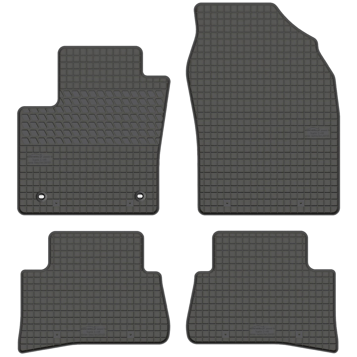 Motohobby Passform Gummi Fußmatten Set für Toyota C-HR 2016 - 2023