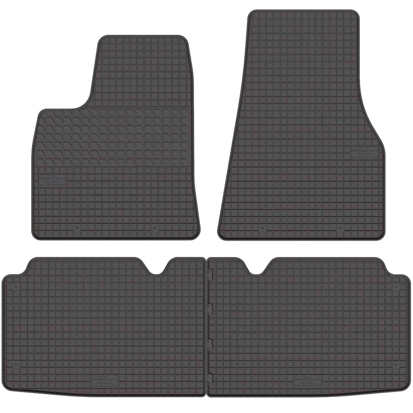 Motohobby Passform Gummi Fußmatten Set für Tesla Model S 2012 - 2025