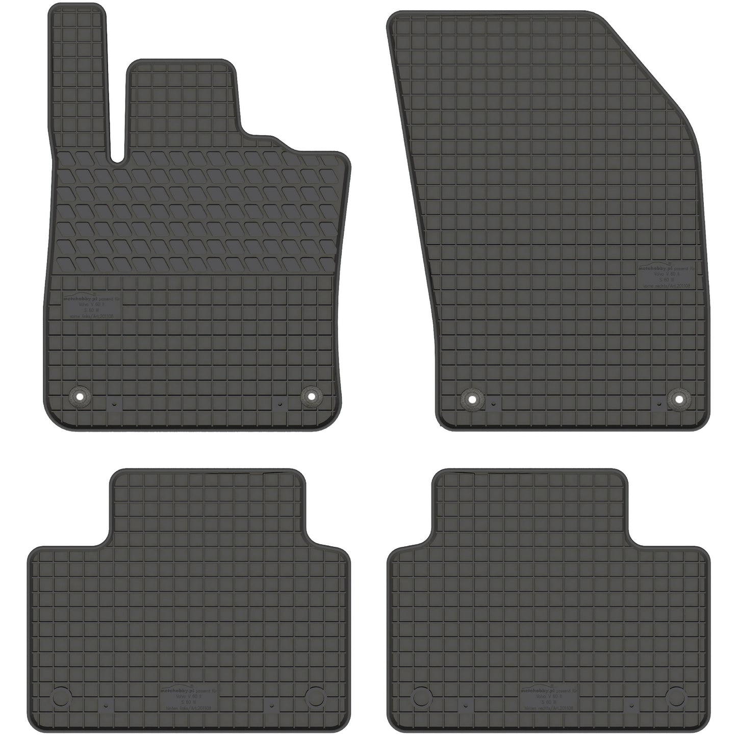 Motohobby Passform Gummi Fußmatten Set für Volvo S60 2019 - 2025