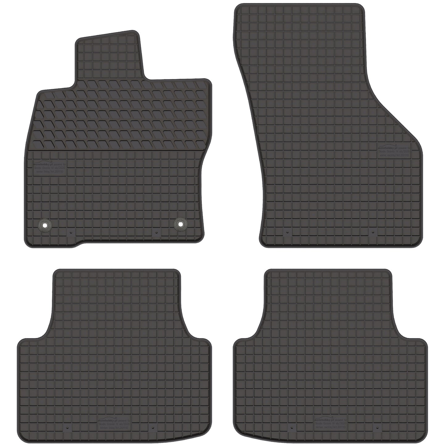 Motohobby Passform Gummi Fußmatten Set für Skoda Octavia 4 2019 - 2025