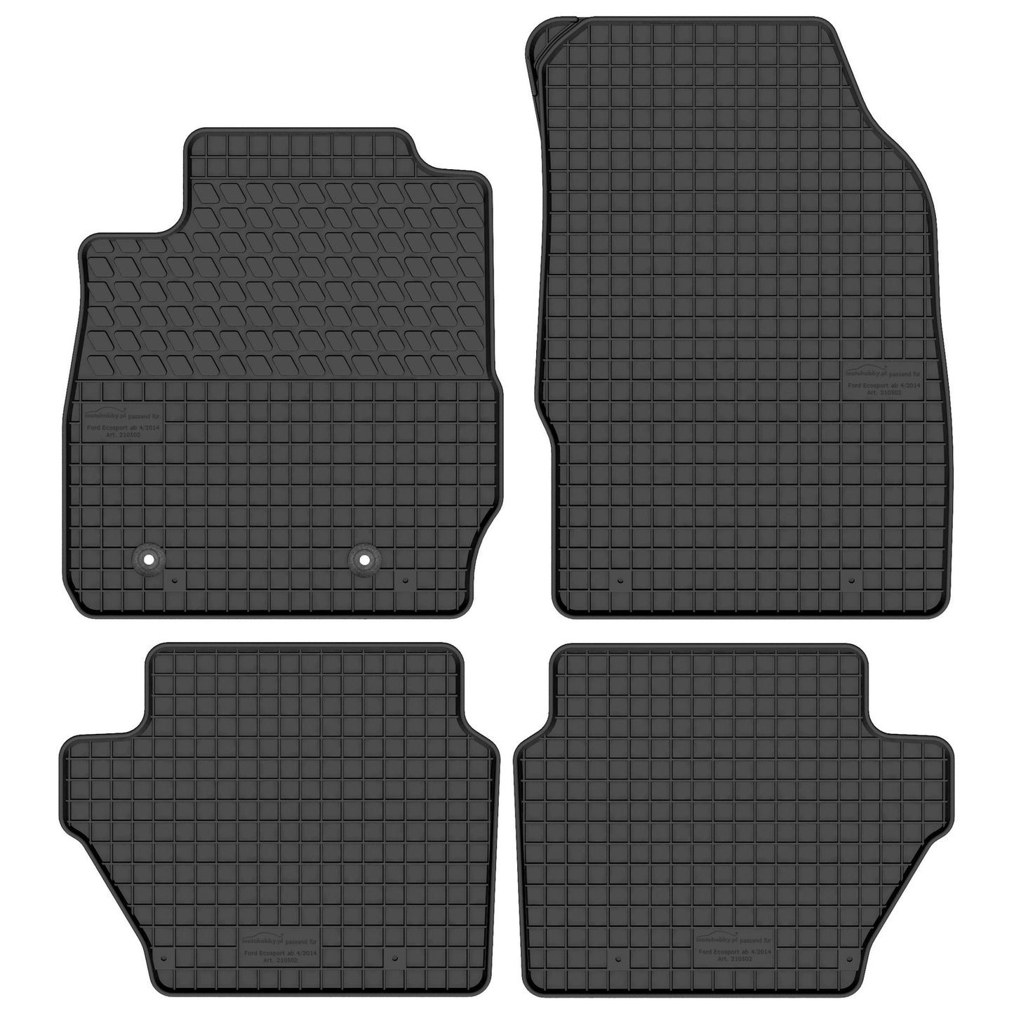 Motohobby Passform Gummi Fußmatten Set für Ford EcoSport 2014 - 2022