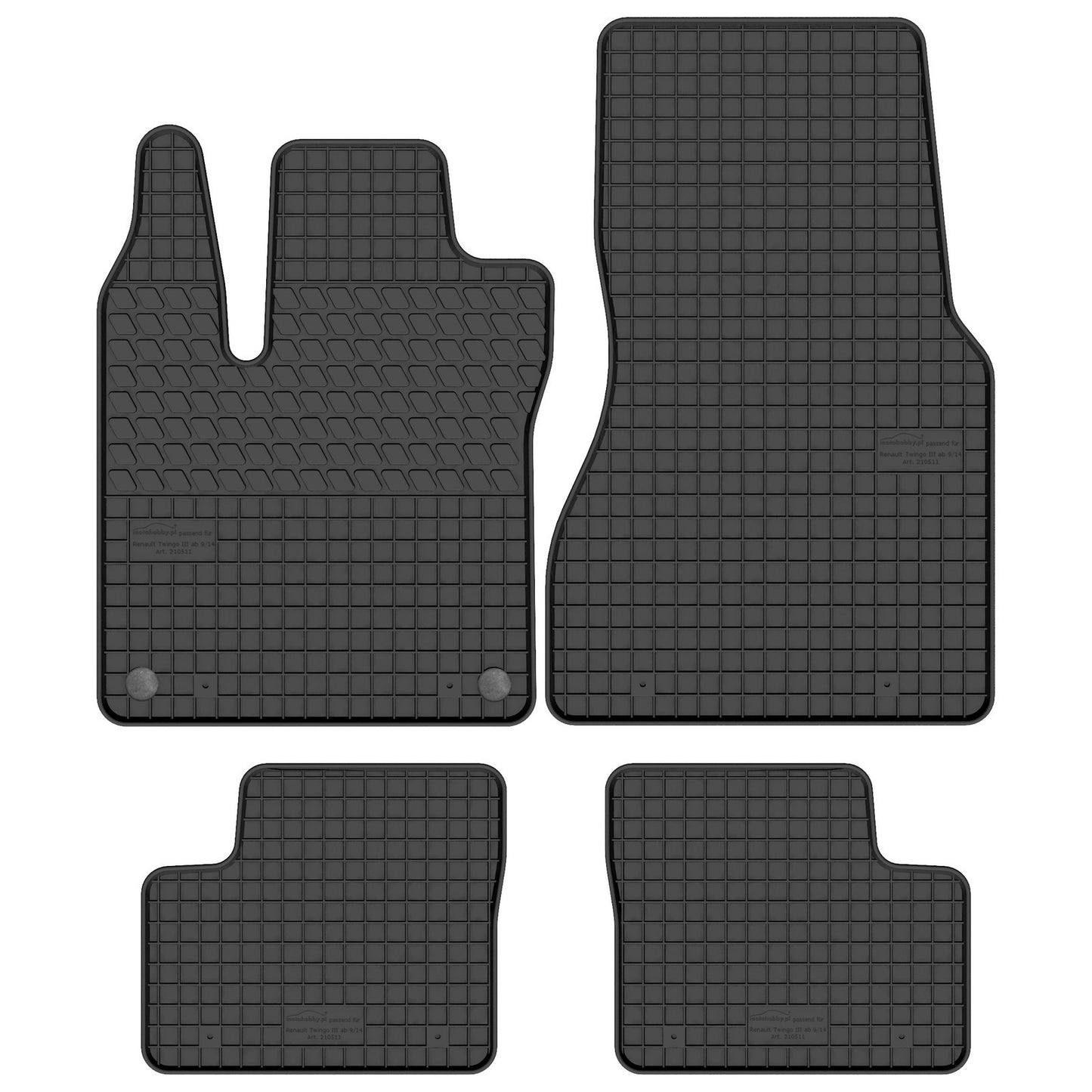 Motohobby Passform Gummi Fußmatten Set für Smart EQ Fortwo 2017 - 2021