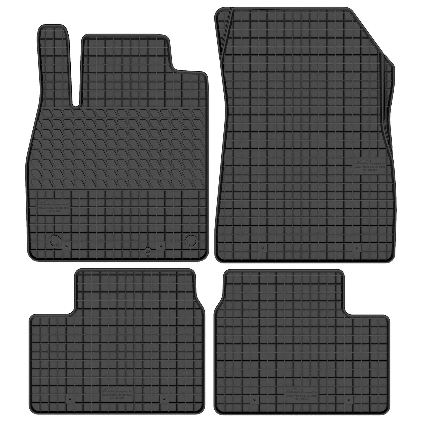 Motohobby Passform Gummi Fußmatten Set für Nissan Micra K13 2010 - 2016
