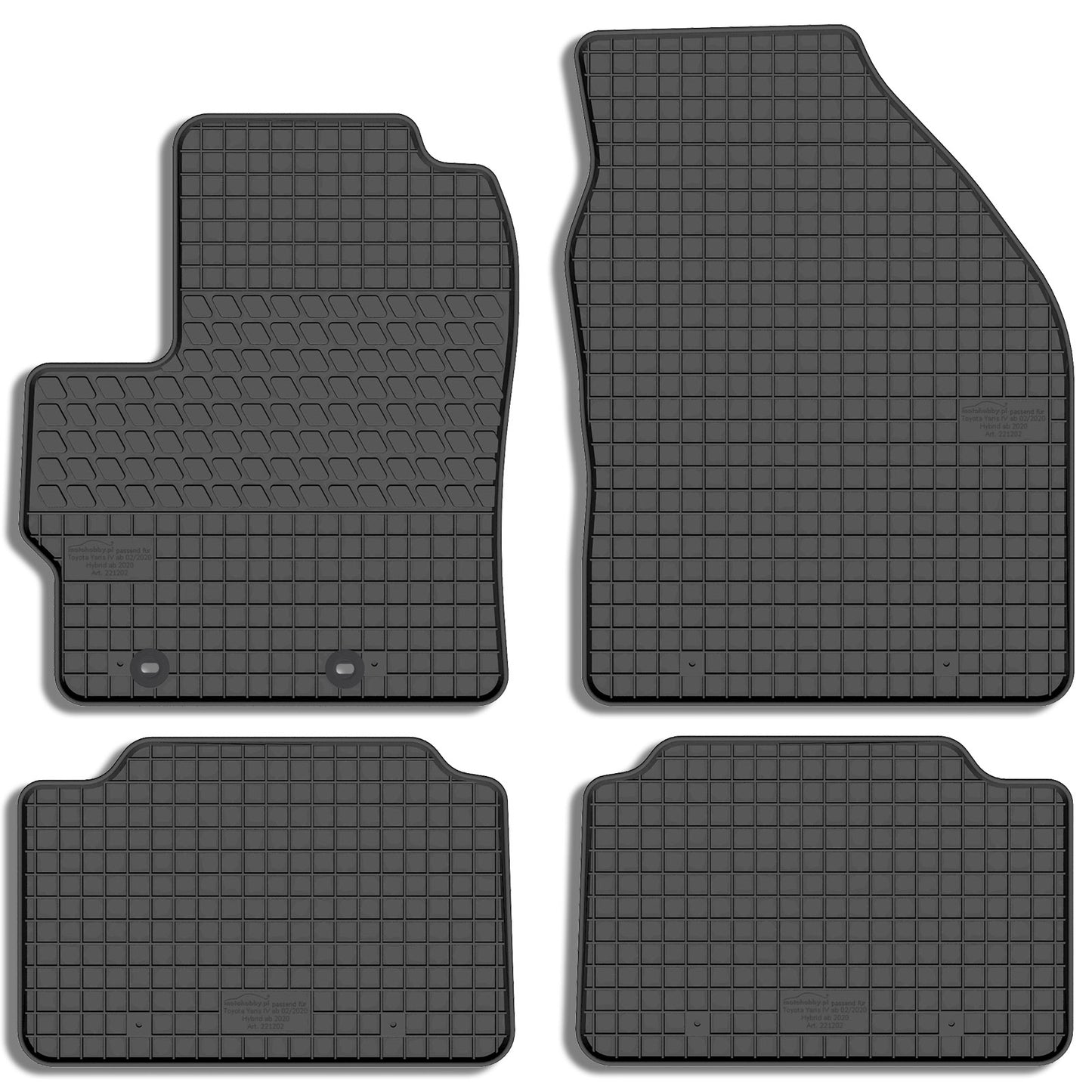 Motohobby Passform Gummi Fußmatten Set für Mazda 2 Hybrid 2022 - 2025