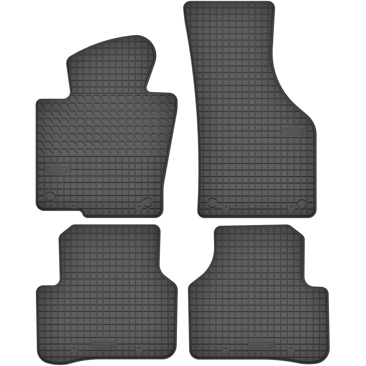 Motohobby Passform Gummi Fußmatten Set für Volkswagen Passat B7 2010 - 2015
