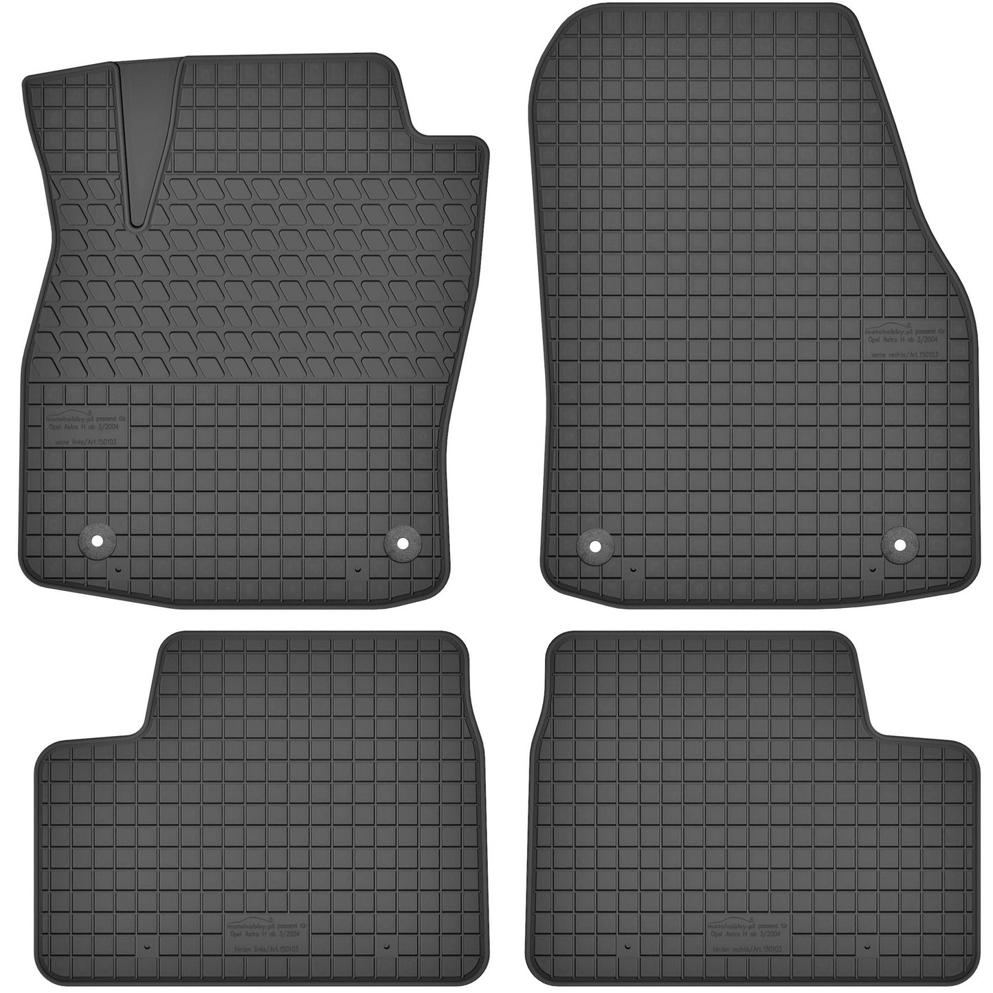 Motohobby Passform Gummi Fußmatten Set für Opel Astra H 2004 - 2011