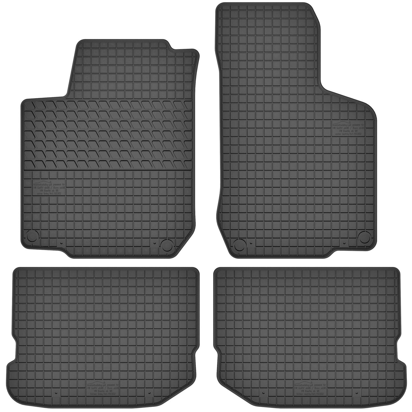 Motohobby Passform Gummi Fußmatten Set für Seat Toledo 2 1998 - 2004