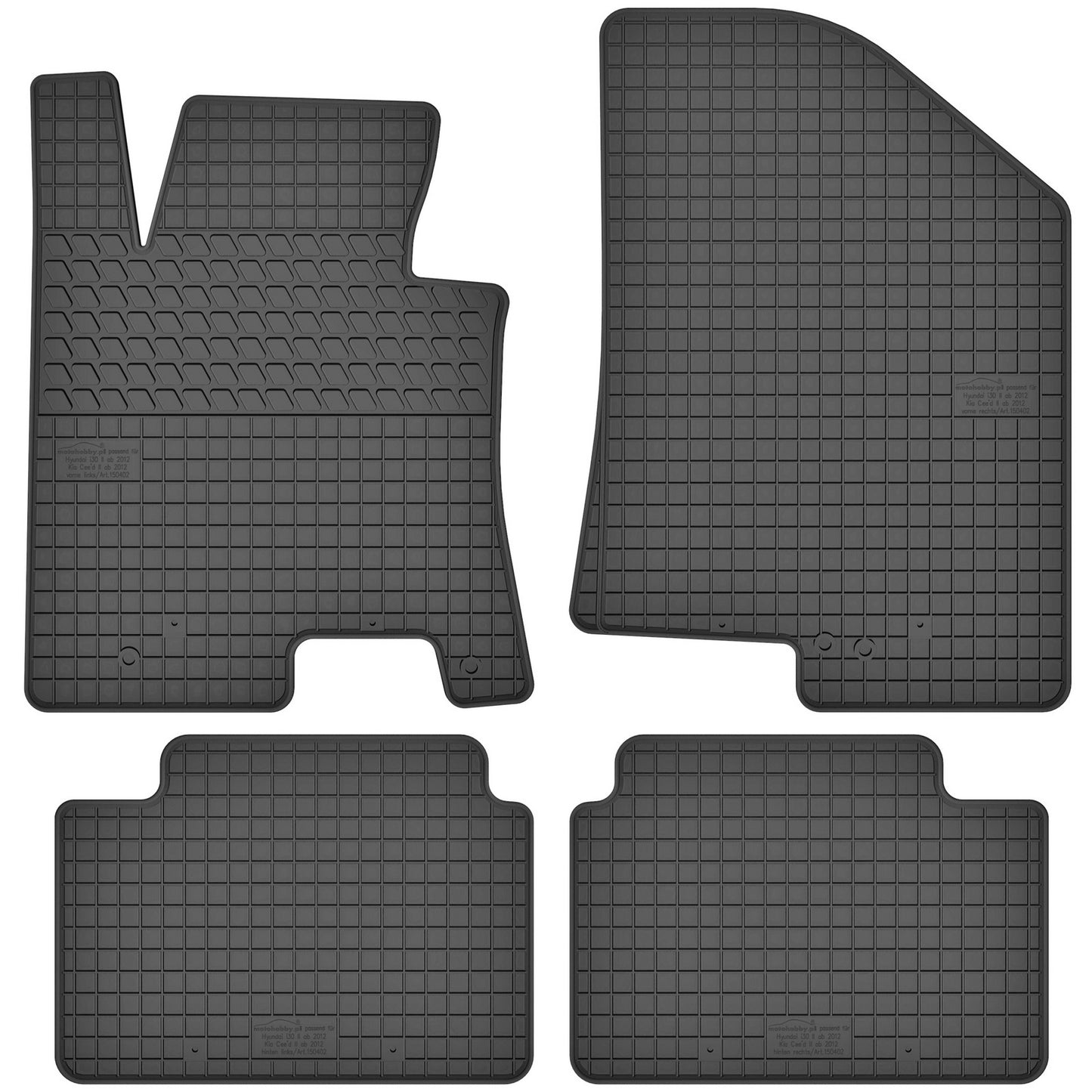Motohobby Passform Gummi Fußmatten Set für Kia Cee'd 2012 - 2018