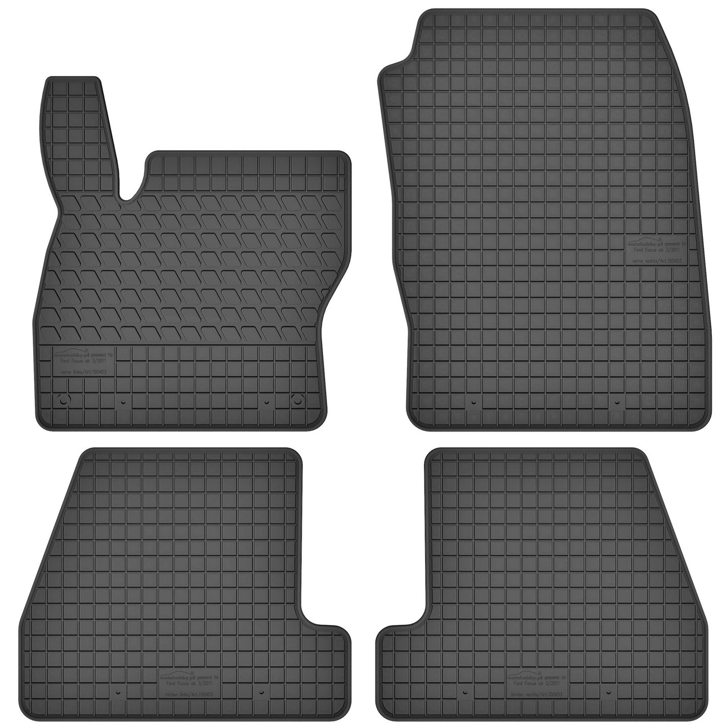 Motohobby Passform Gummi Fußmatten Set für Ford Focus 3 2010 - 2018