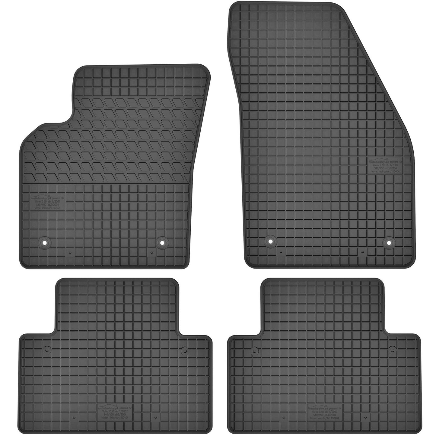 Motohobby Passform Gummi Fußmatten Set für Volvo C30 2006 - 2013