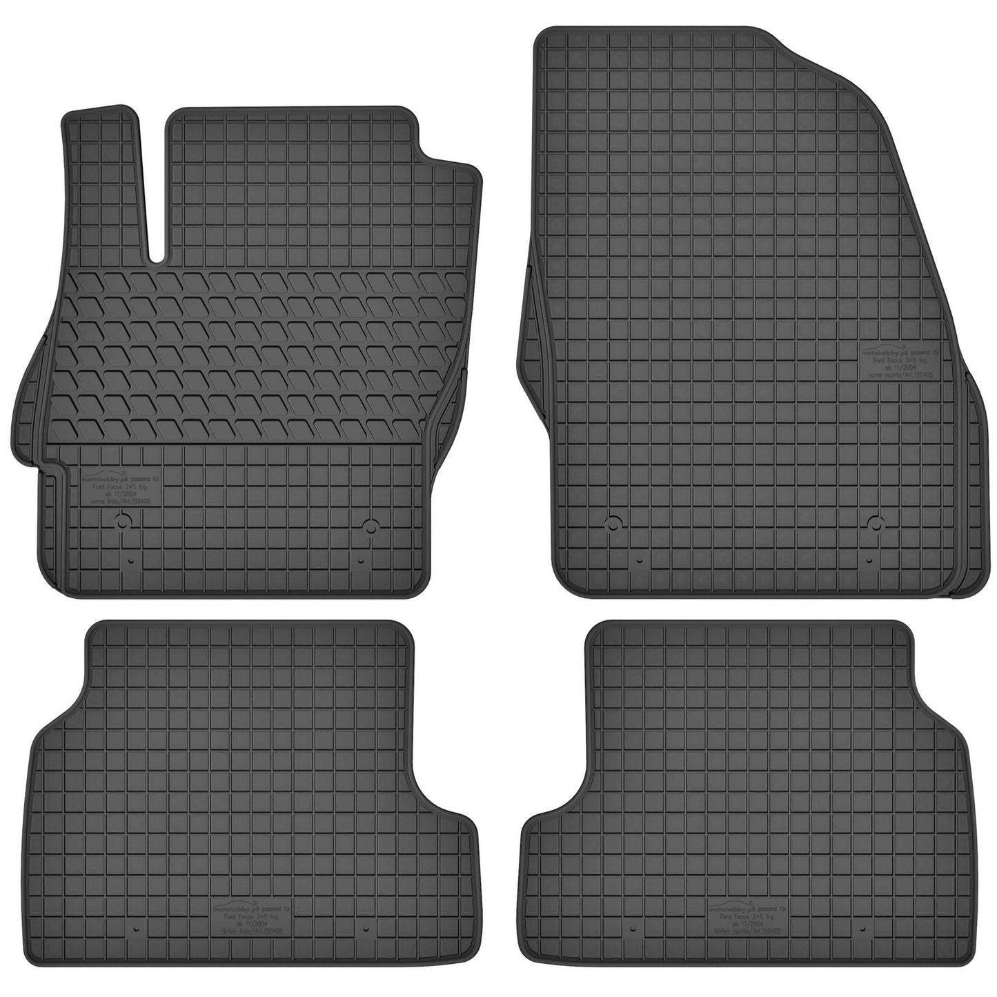 Motohobby Passform Gummi Fußmatten Set für Ford Focus 2 2004 - 2012