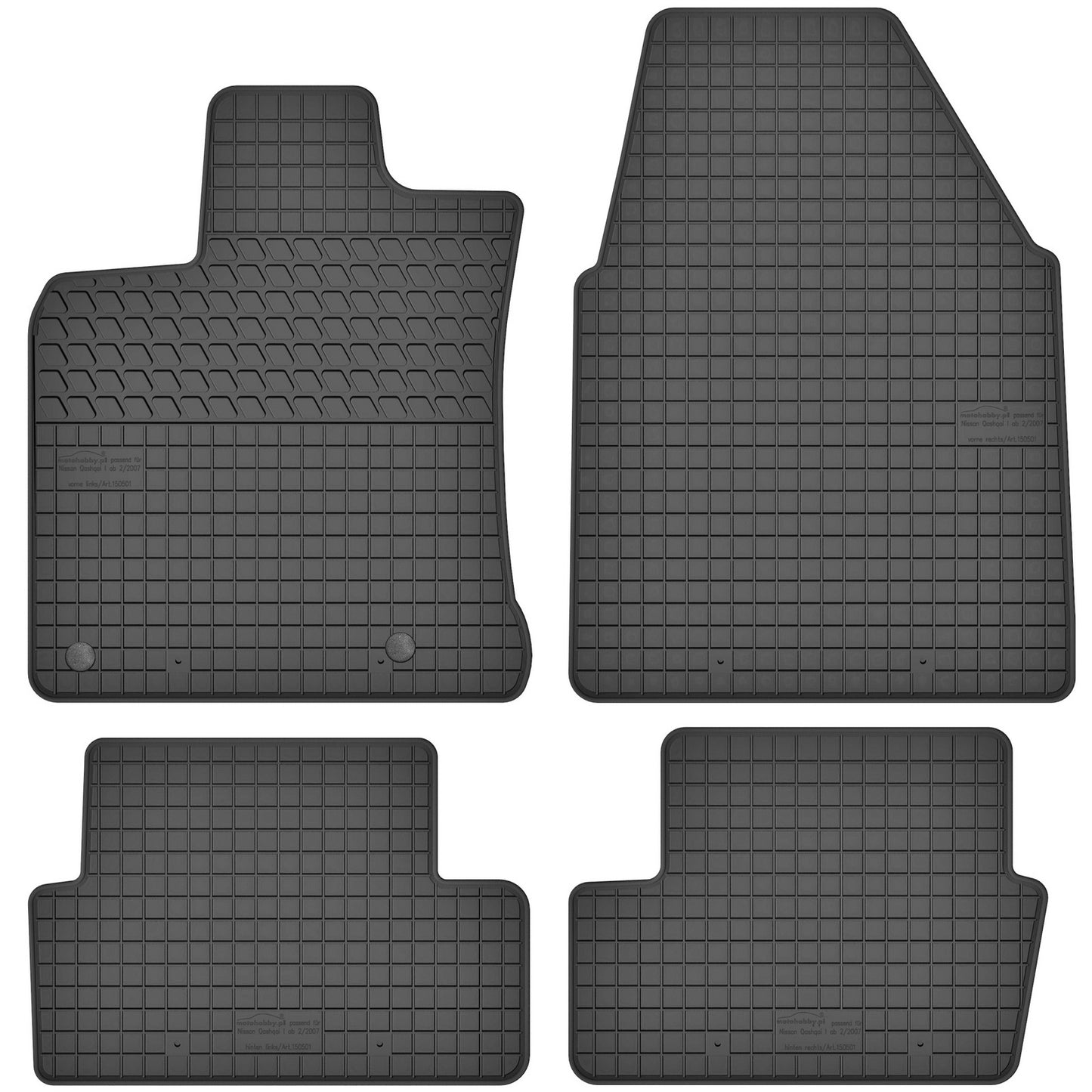 Motohobby Passform Gummi Fußmatten Set für Nissan Qashqai+2 2006 - 2013