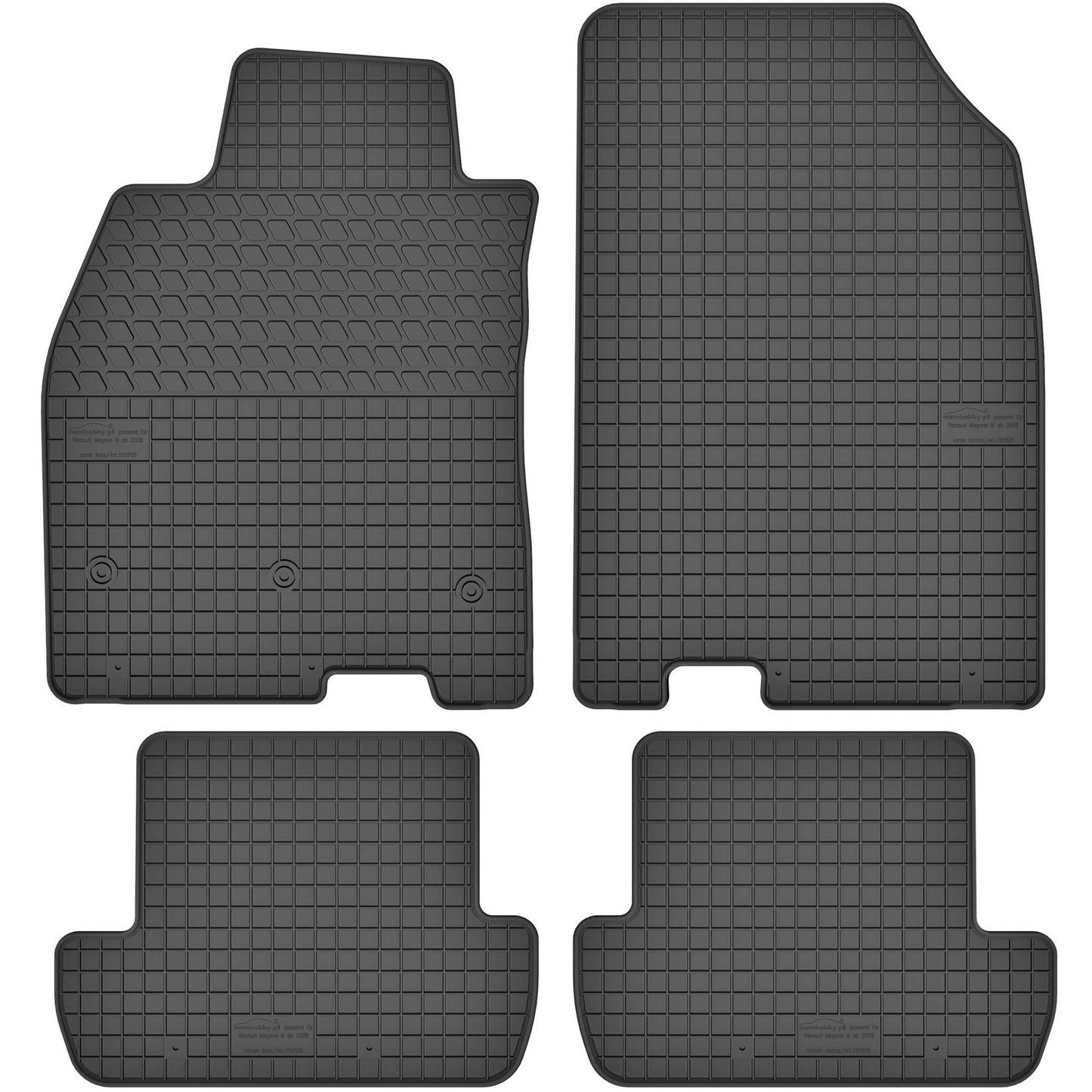 Motohobby Passform Gummi Fußmatten Set für Renault Megane 3 2008 - 2016