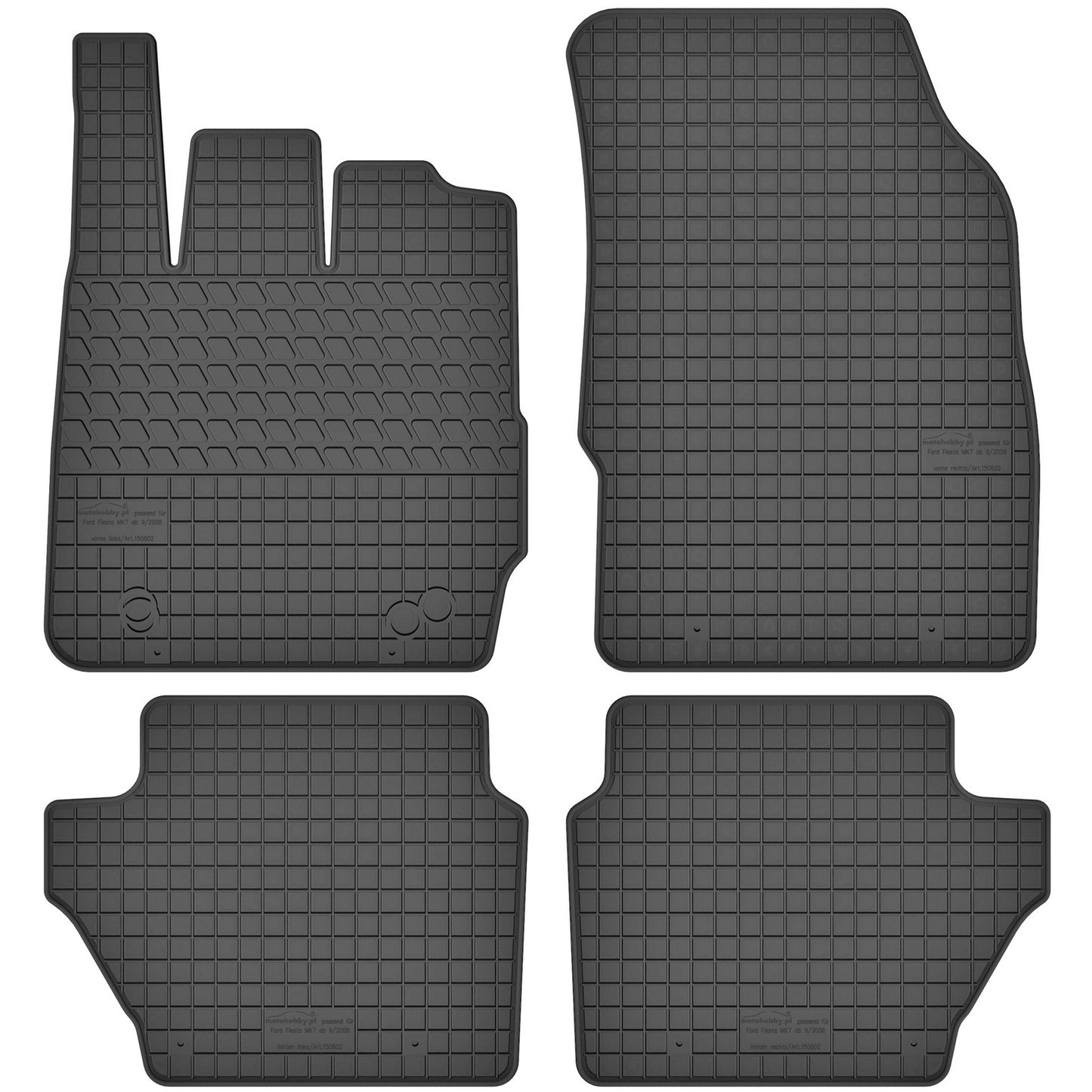 Motohobby Passform Gummi Fußmatten Set für Ford Fiesta 2008 - 2017