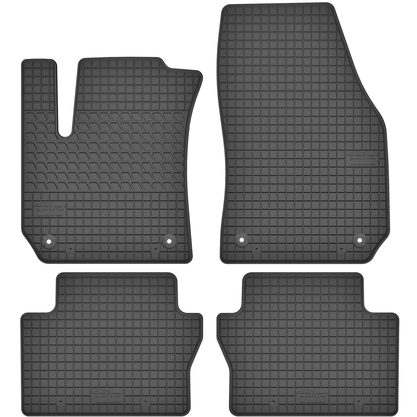 Motohobby Passform Gummi Fußmatten Set für Opel Zafira B 2005 - 2015