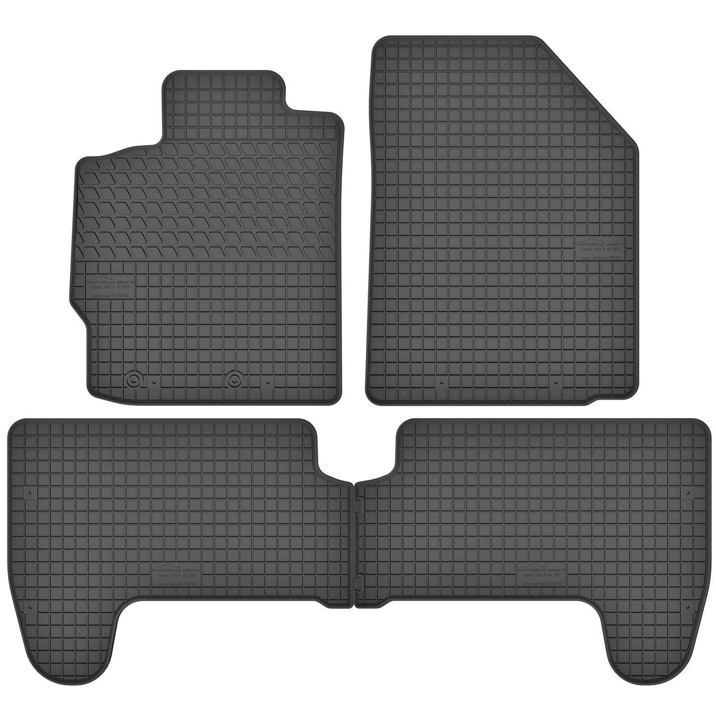 Motohobby Passform Gummi Fußmatten Set für Toyota Yaris 2005 - 2013