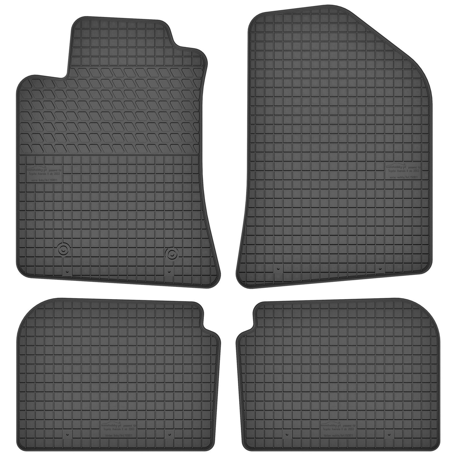 Motohobby Passform Gummi Fußmatten Set für Toyota Avensis T25 2003 - 2009