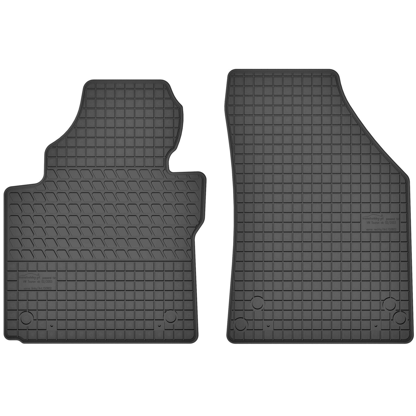 Motohobby Passform Gummi Fußmatten Set für Volkswagen Touran 2003 - 2010
