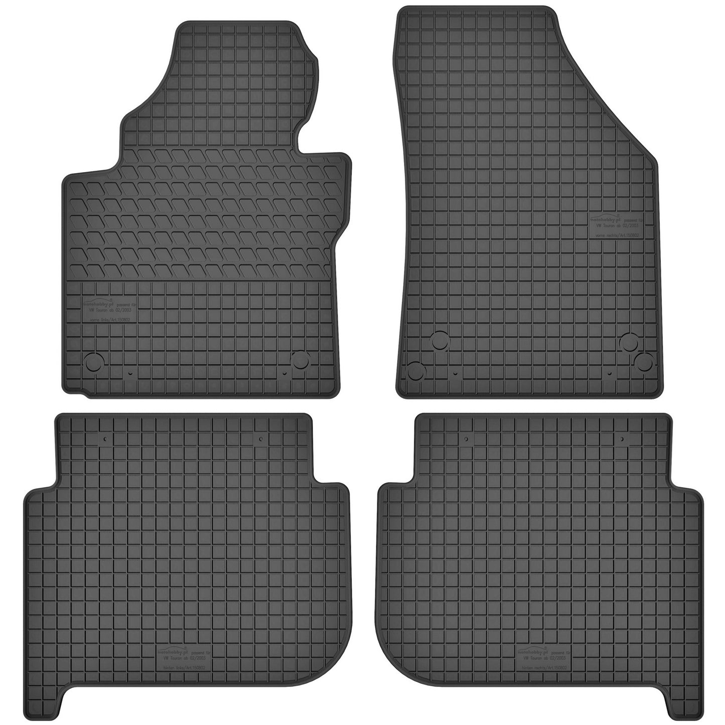 Motohobby Passform Gummi Fußmatten Set für Volkswagen Touran 2003 - 2010