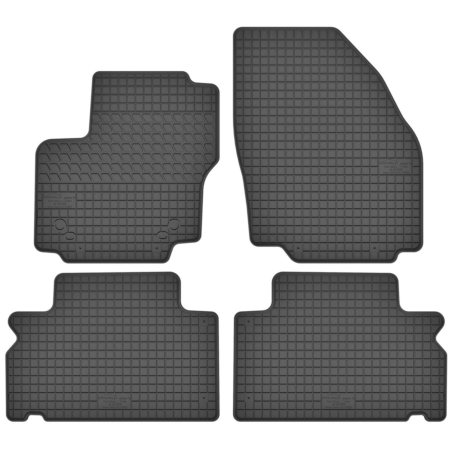 Motohobby Passform Gummi Fußmatten Set für Ford S-Max 2006 - 2014