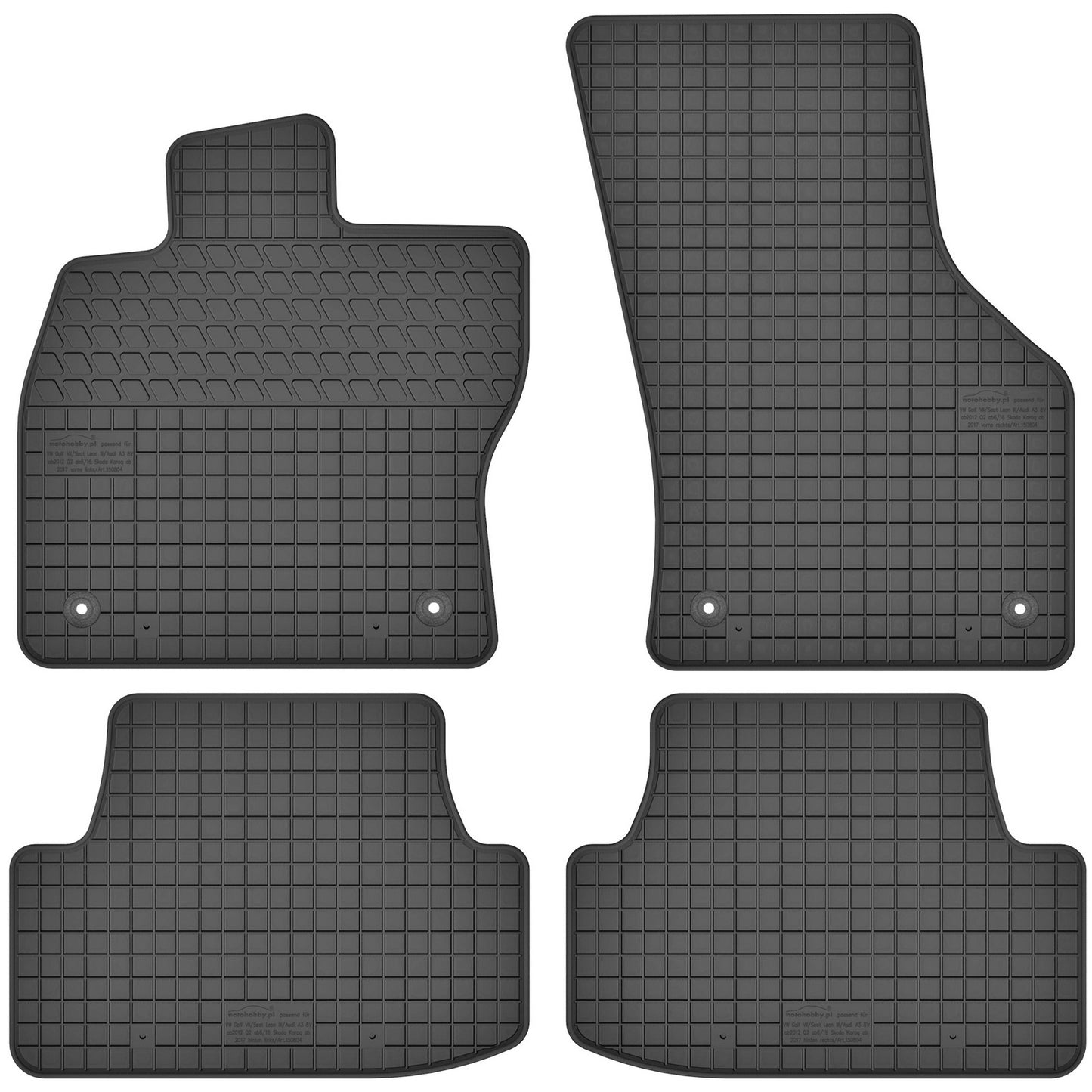 Motohobby Passform Gummi Fußmatten Set für Volkswagen Golf 7 2012 - 2020