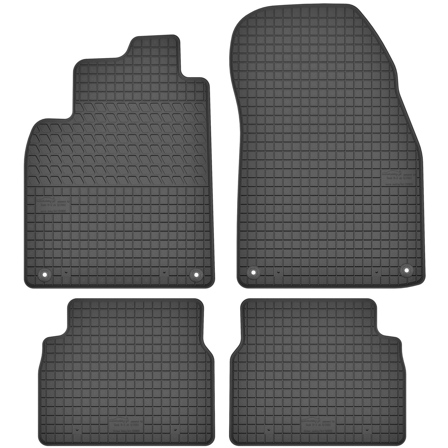 Motohobby Passform Gummi Fußmatten Set für Saab 9-3 2002 - 2011