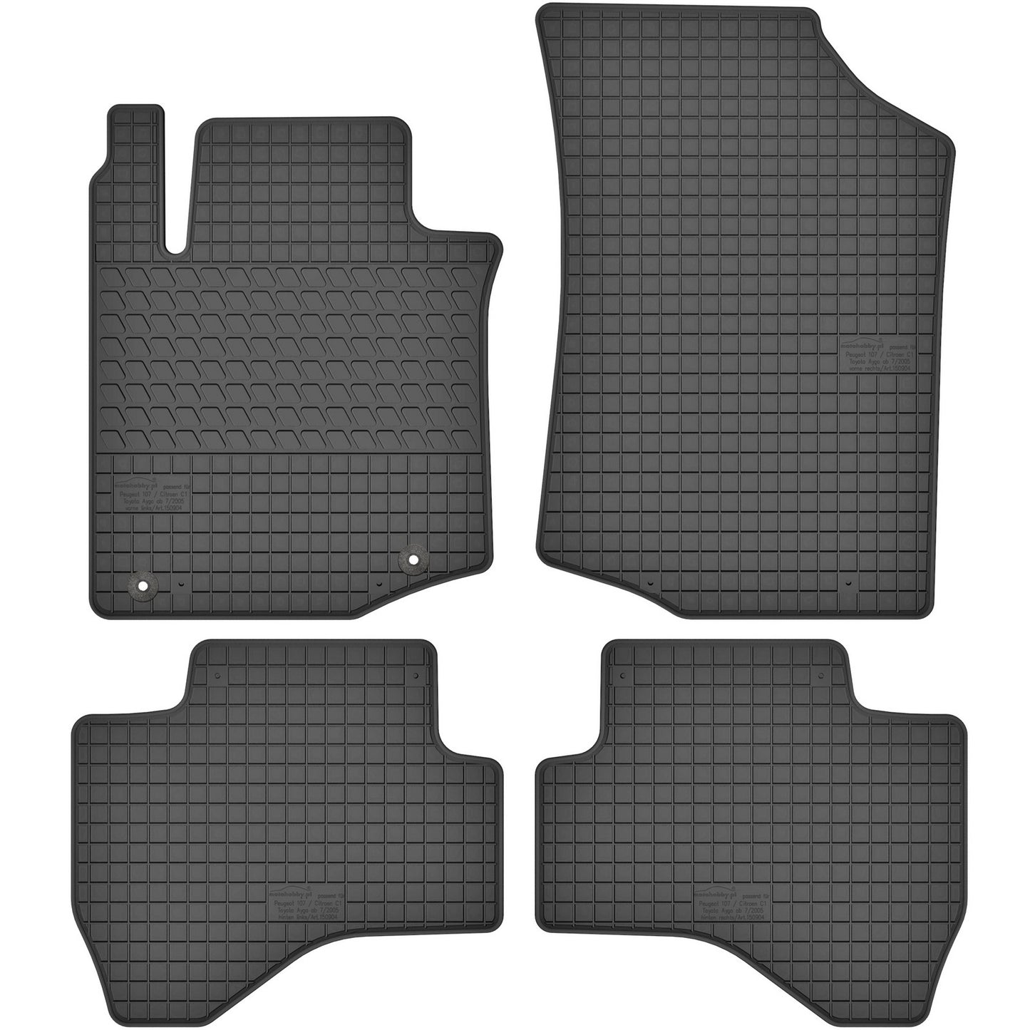 Motohobby Passform Gummi Fußmatten Set für Toyota Aygo 2005 - 2014