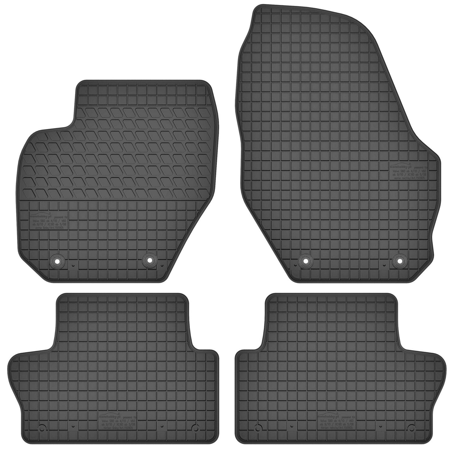 Motohobby Passform Gummi Fußmatten Set für Volvo V60 2011 - 2018