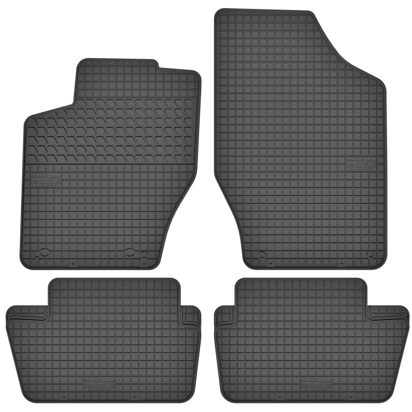 Motohobby Passform Gummi Fußmatten Set für Peugeot 308 2007 - 2014