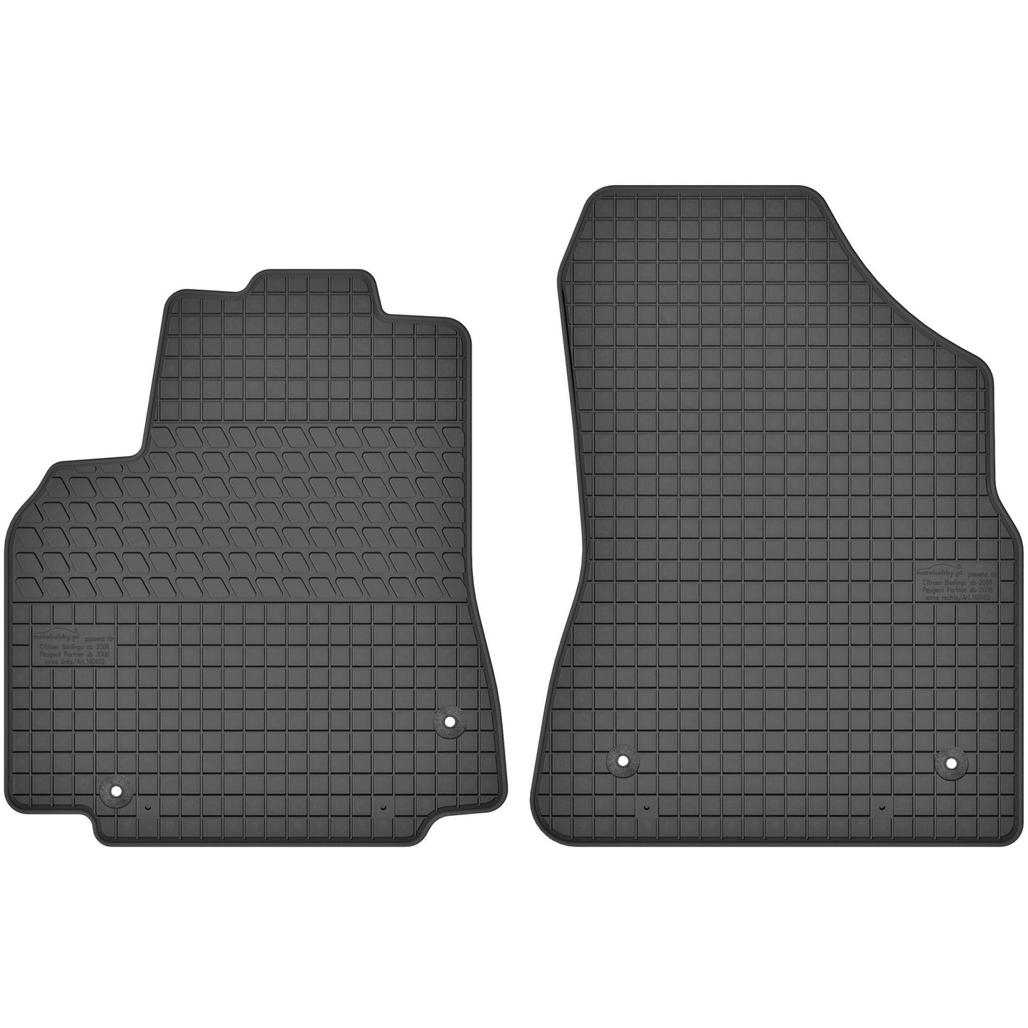 Motohobby Passform Gummi Fußmatten Set für Citroen Berlingo 2 2008 - 2018