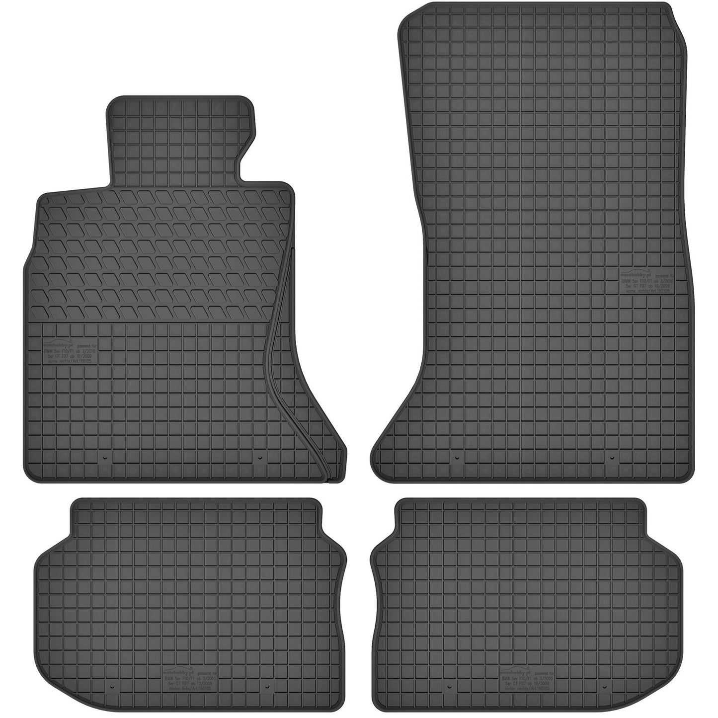 Motohobby Passform Gummi Fußmatten Set für BMW 5er 2010 - 2016