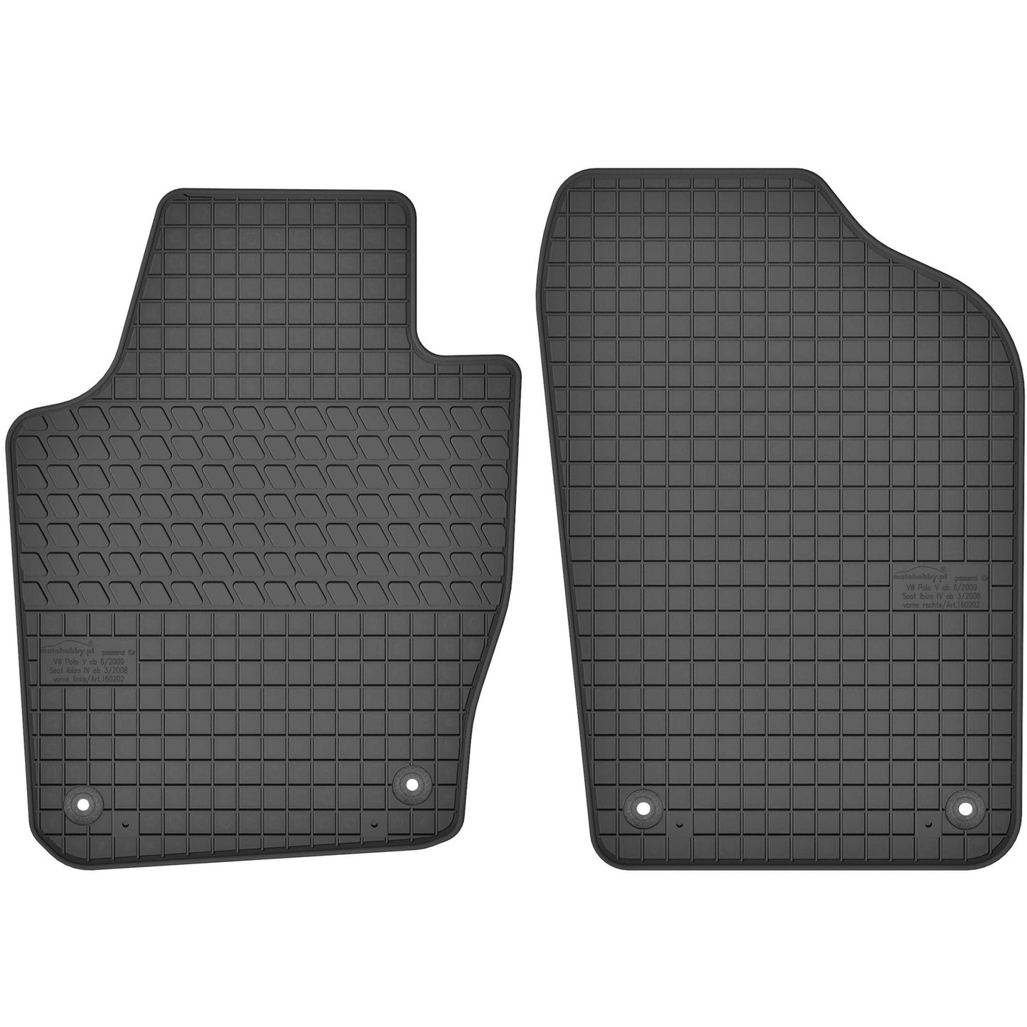 Motohobby Passform Gummi Fußmatten Set für Seat Ibiza 4 2008 - 2017