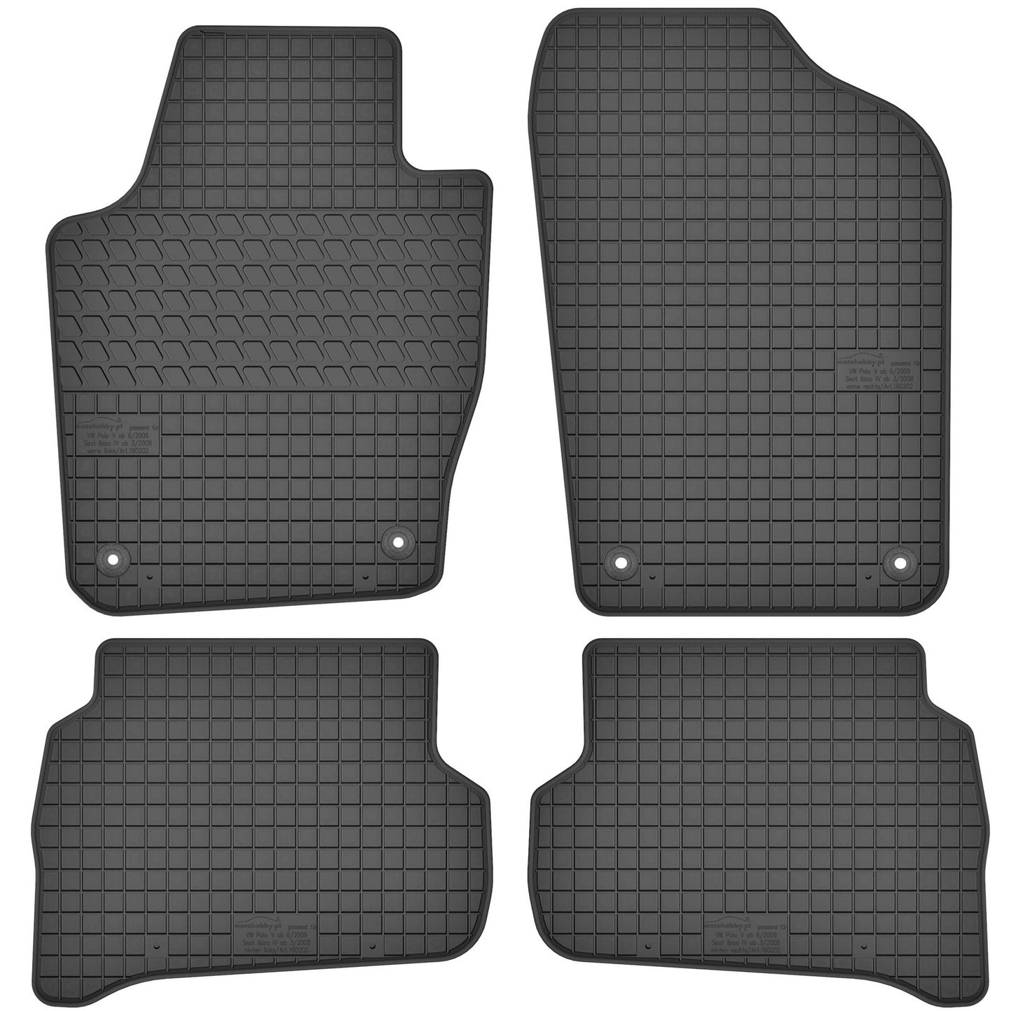 Motohobby Passform Gummi Fußmatten Set für Seat Ibiza 4 2008 - 2017