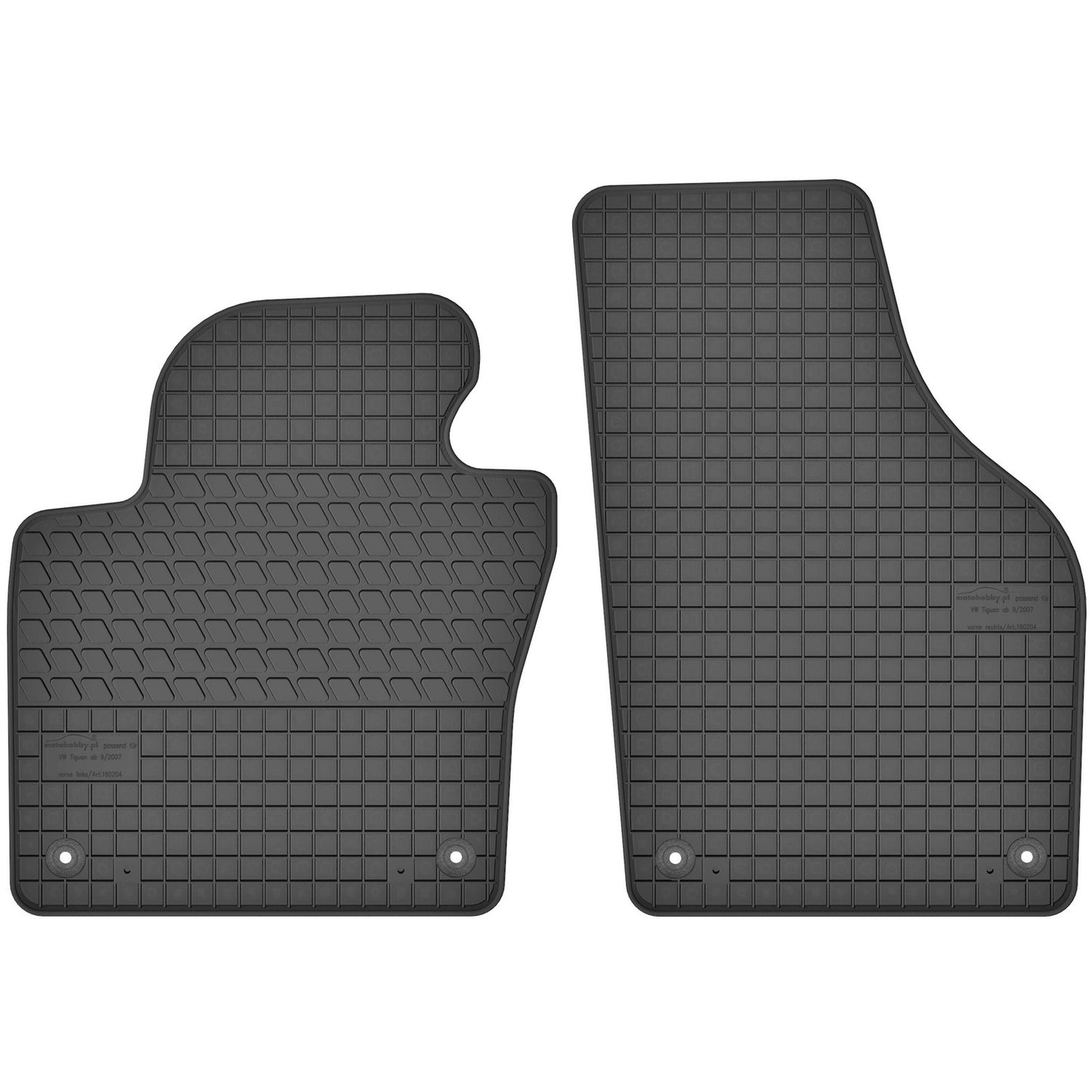 Motohobby Passform Gummi Fußmatten Set für Volkswagen Tiguan 2007 - 2018