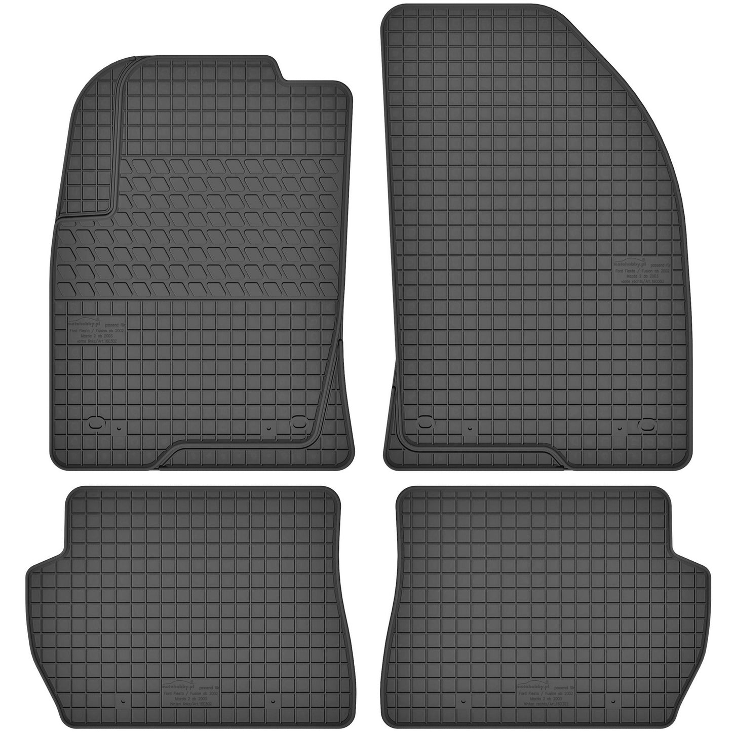 Motohobby Passform Gummi Fußmatten Set für Mazda 2 2002 - 2007