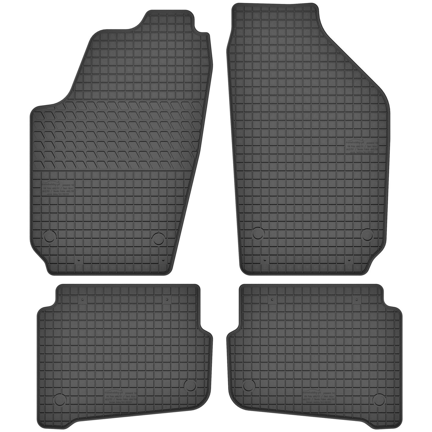 Motohobby Passform Gummi Fußmatten Set für Seat Ibiza 3 2002 - 2008