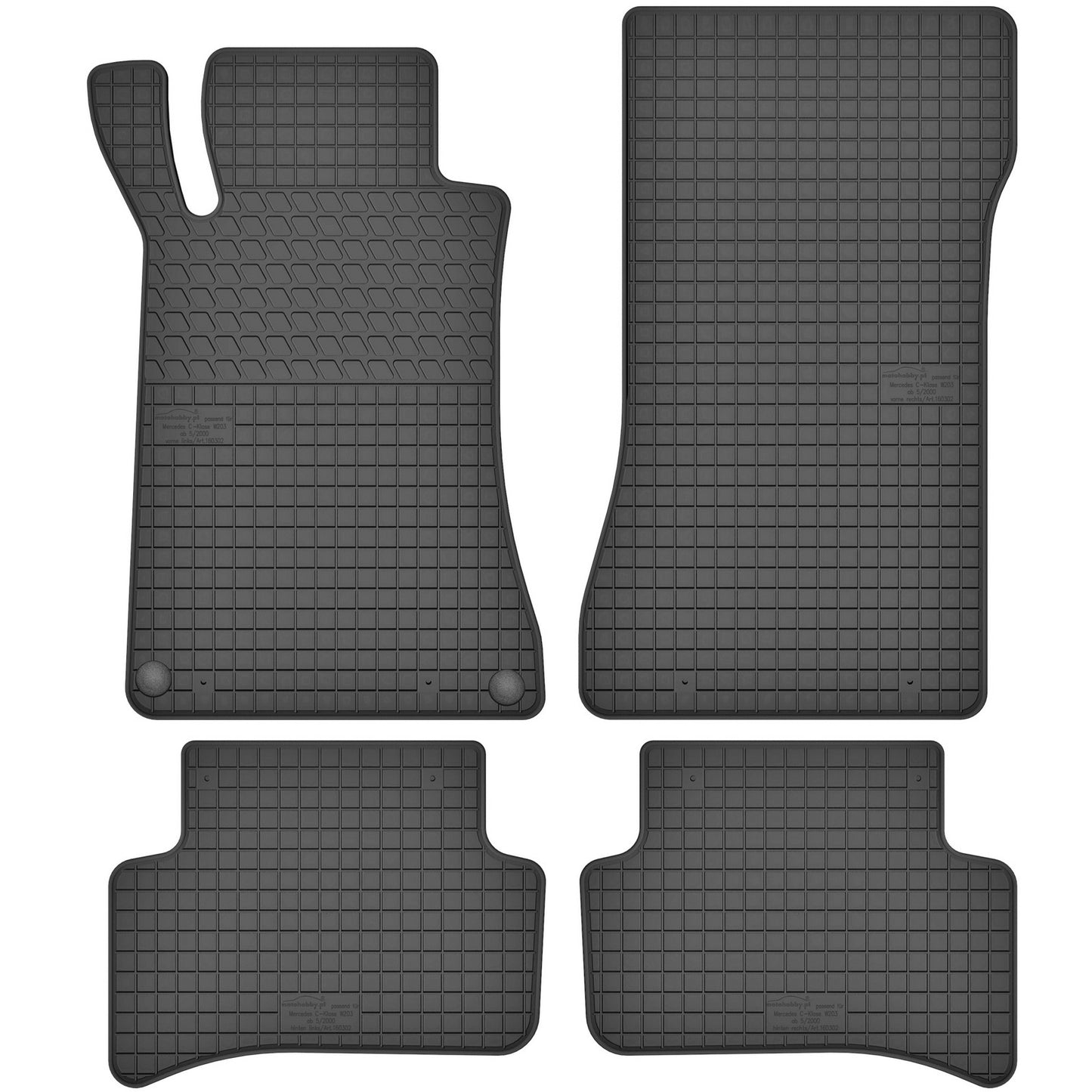 Motohobby Passform Gummi Fußmatten Set für Mercedes C 203 2000 - 2007