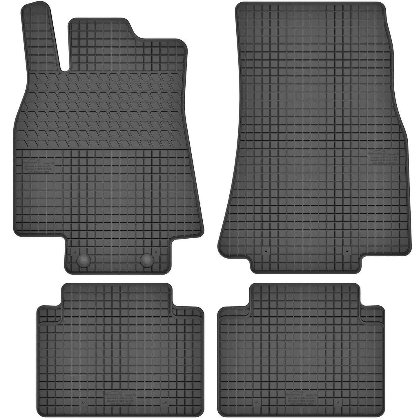 Motohobby Passform Gummi Fußmatten Set für Mercedes A W169 2004 - 2012